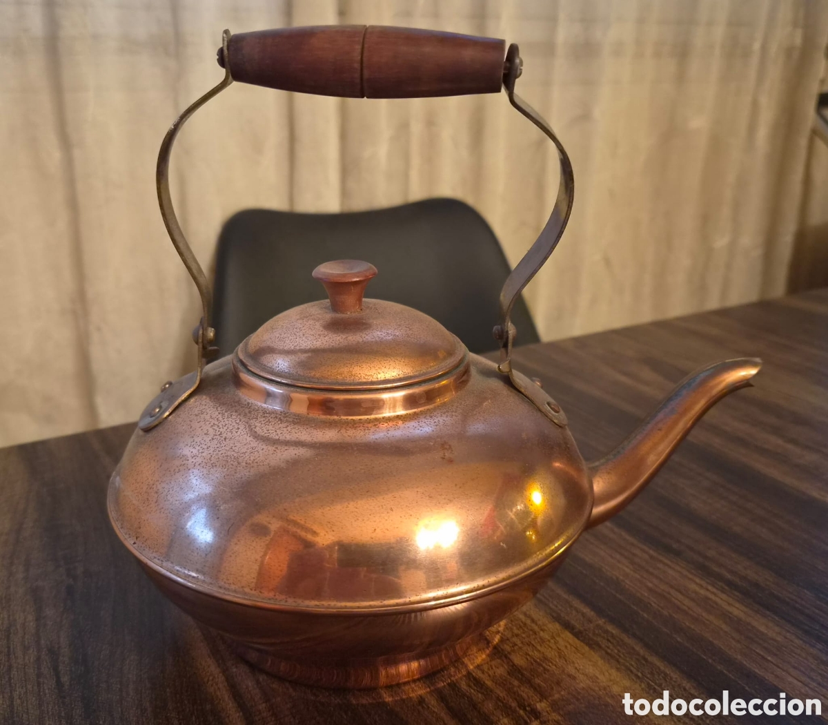 Antig&uuml;edades: Tetera / Pava Vintage de Cobre Portuguesa - Metalutil - Con Folleto Original de Instrucciones