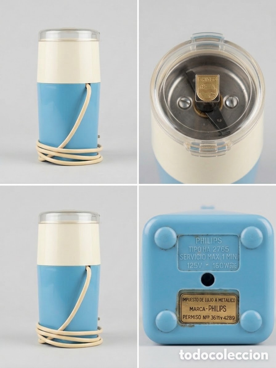 Antig&uuml;edades: Molinillo de Caf&eacute; y Especias Vintage Philips HA 2765 (A&ntilde;os 60 / Retro)