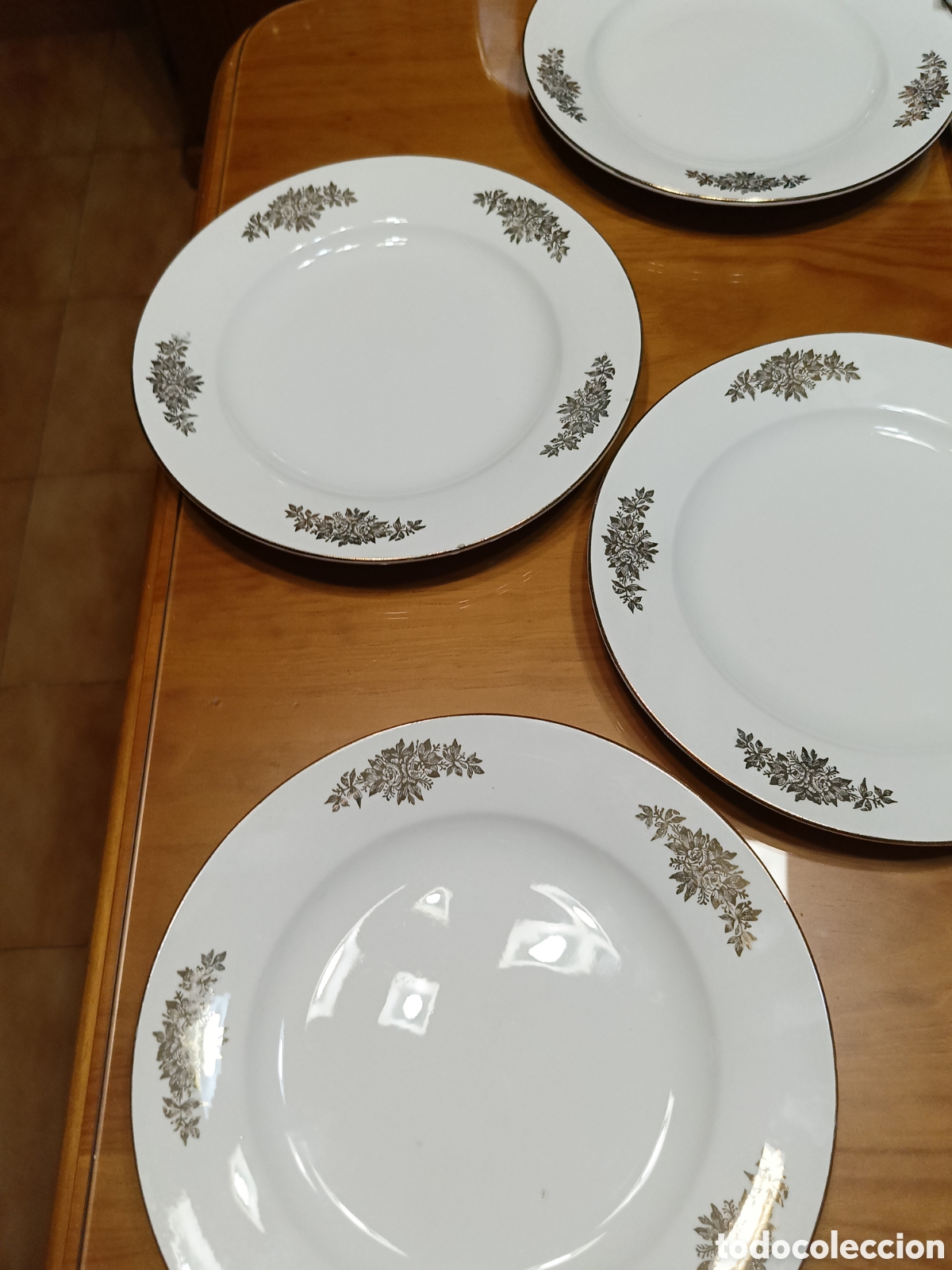 Antiques: 4 platos con ramajes 5 ramajes Royal China 3