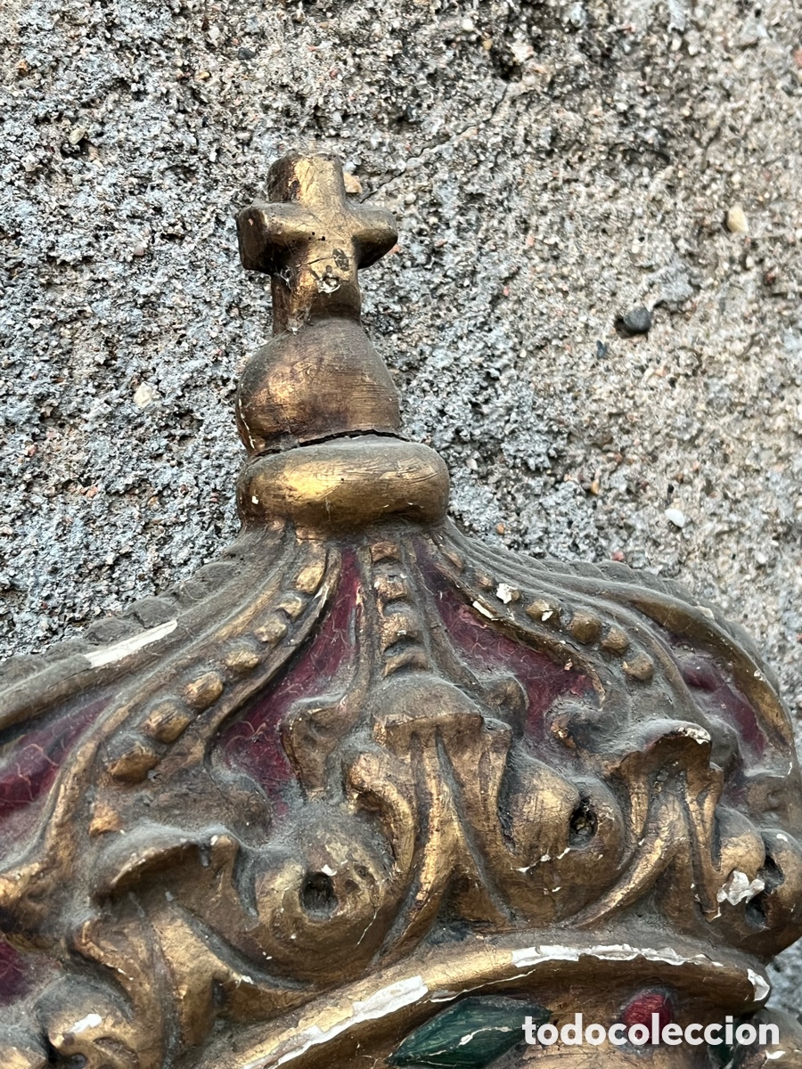 Antig&uuml;edades: ANTIGUA CORNUCOPIA CON &Agrave;GUILA BIC&Egrave;FALA Y CORONA REAL. - Foto 8