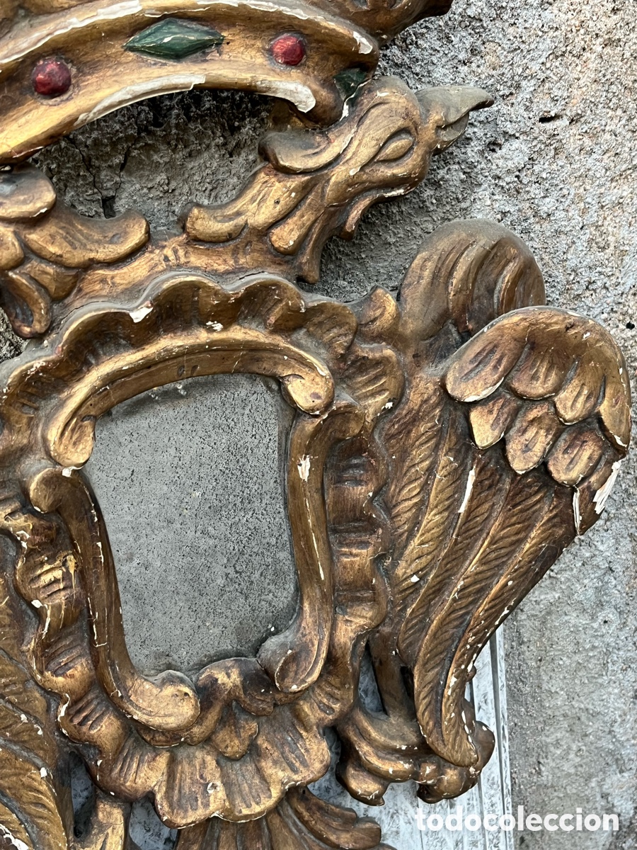 Antig&uuml;edades: ANTIGUA CORNUCOPIA CON &Agrave;GUILA BIC&Egrave;FALA Y CORONA REAL. - Foto 9