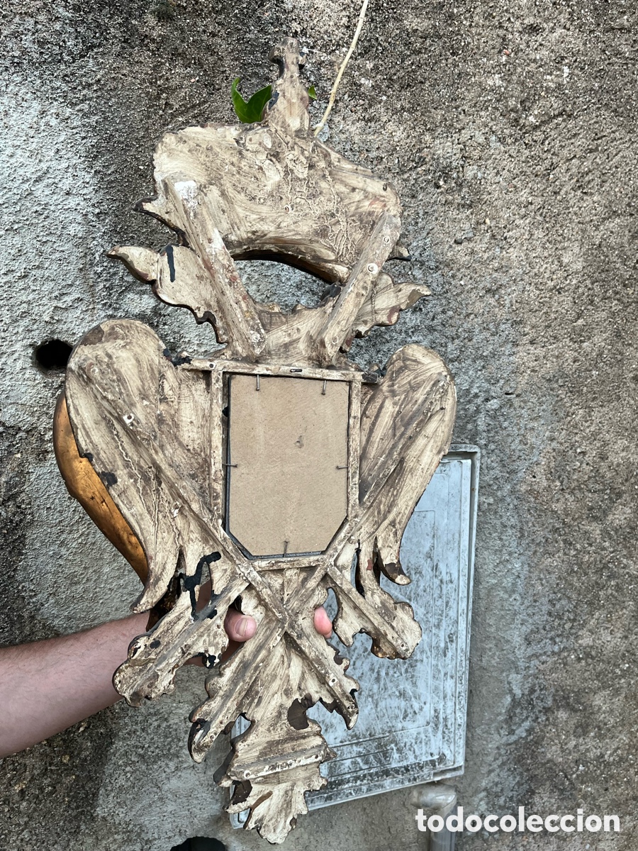 Antig&uuml;edades: ANTIGUA CORNUCOPIA CON &Agrave;GUILA BIC&Egrave;FALA Y CORONA REAL. - Foto 10