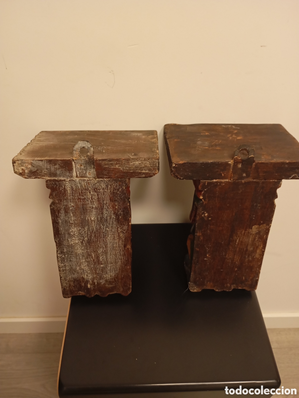 Antig&uuml;edades: Pareja de M&eacute;nsulas policromadas - Foto 8