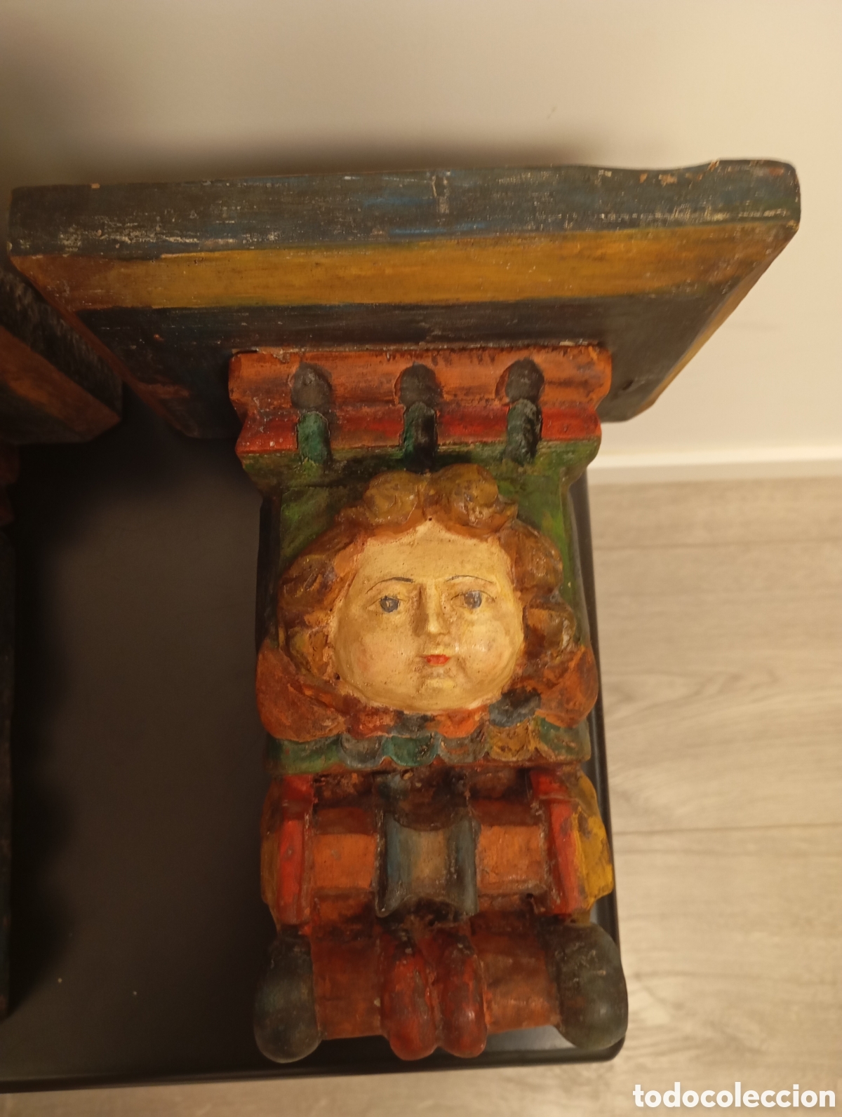 Antig&uuml;edades: Pareja de M&eacute;nsulas policromadas - Foto 10