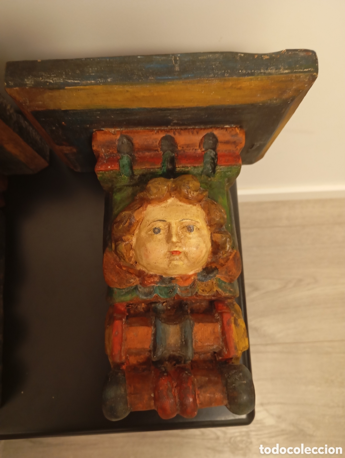 Antig&uuml;edades: Pareja de M&eacute;nsulas policromadas - Foto 13