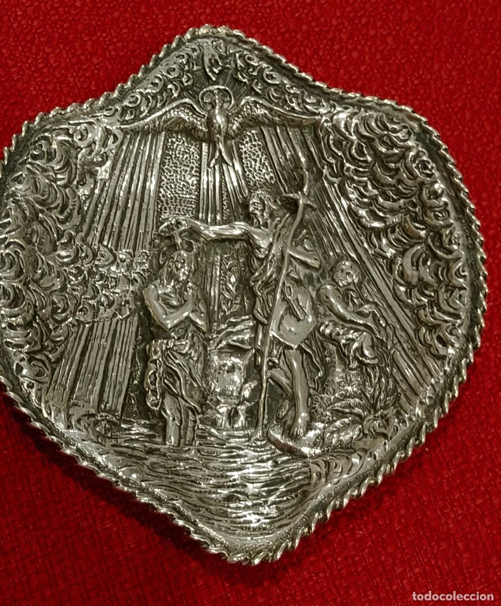 Antig&uuml;edades: Concha bautismal en Plata de Ley-Escuela Granadina- S.XIX/XX