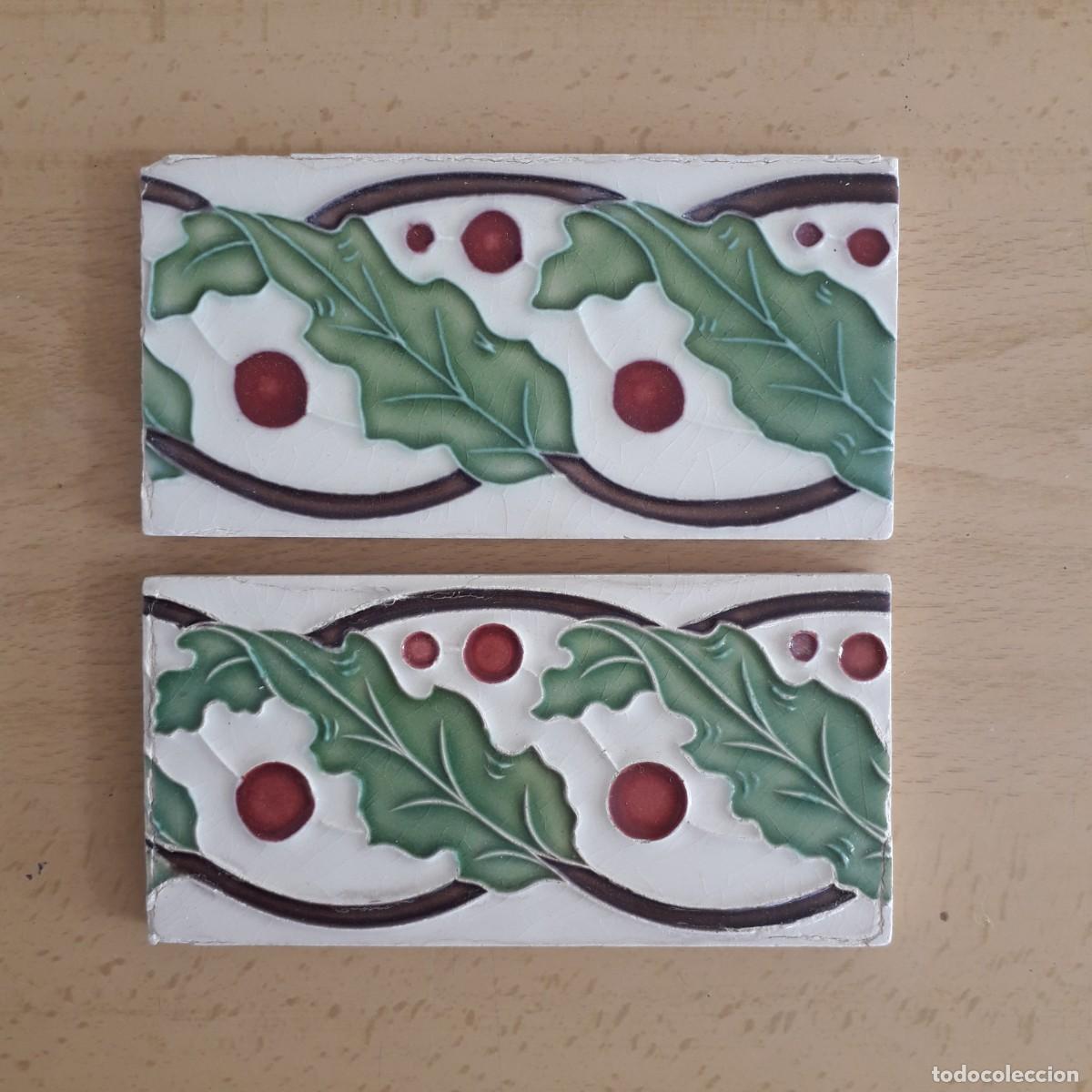 Antiques: CENEFAS MODERNISTAS AZULEJOS ACEBO Y SU FRUTO C4