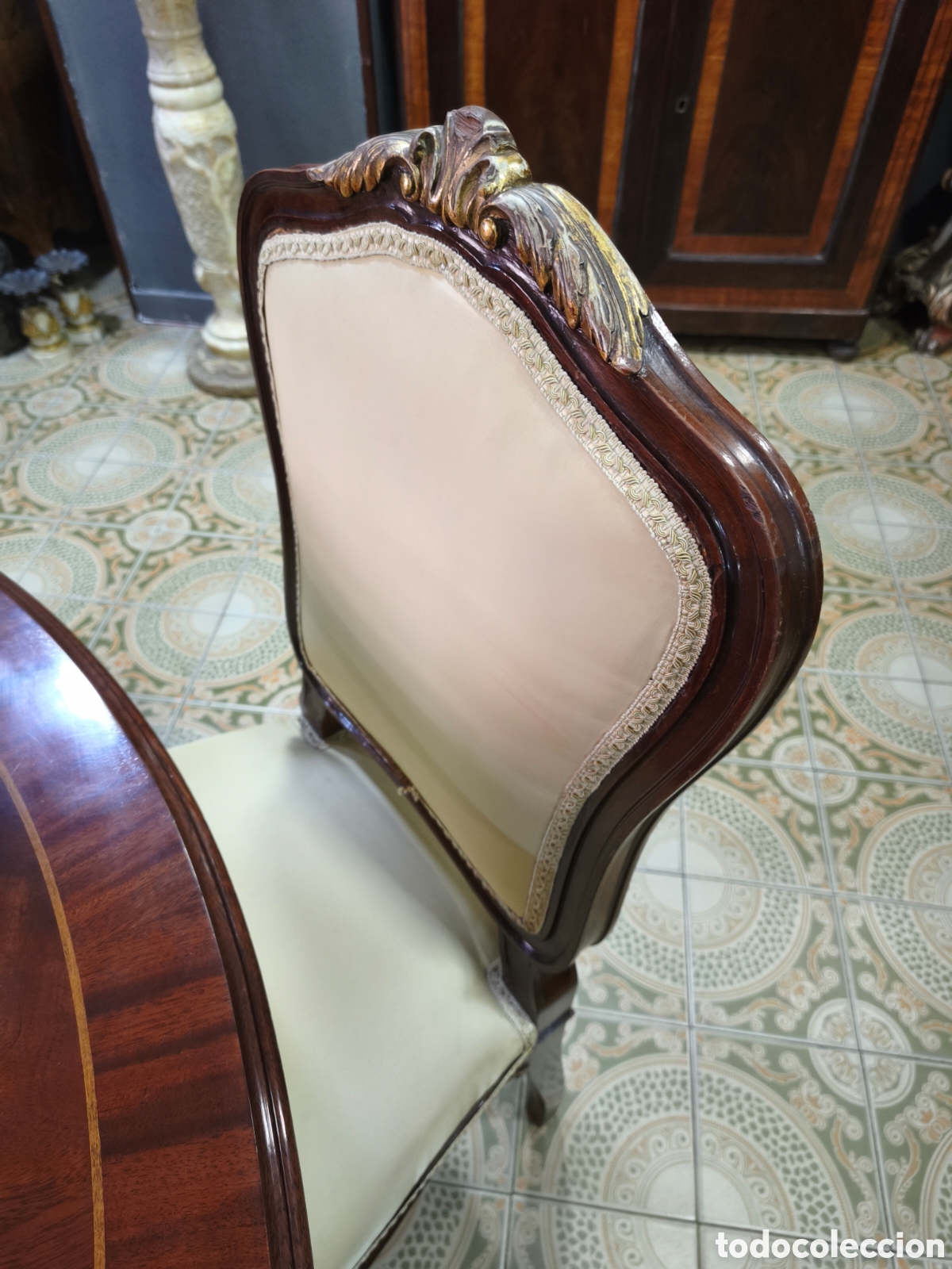 Antig&uuml;edades: Juego de comedor de caoba - Foto 6