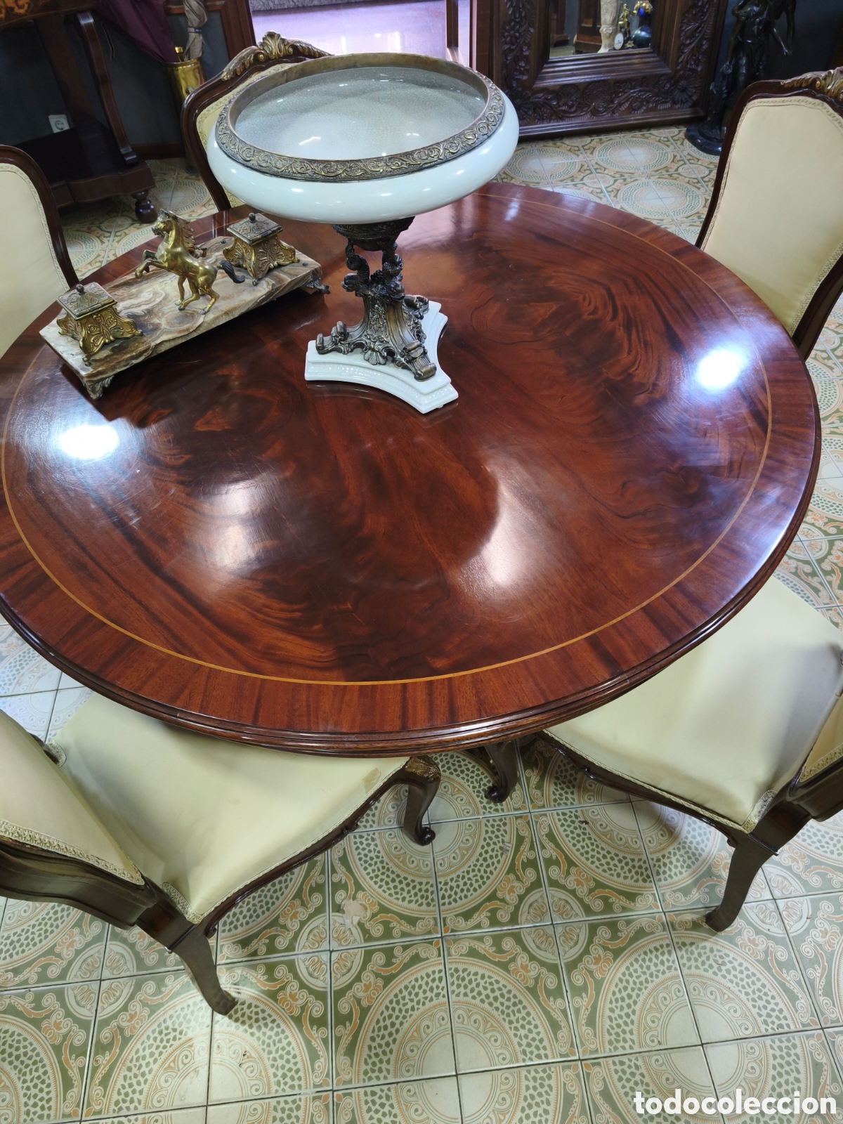 Antig&uuml;edades: Juego de comedor de caoba - Foto 7