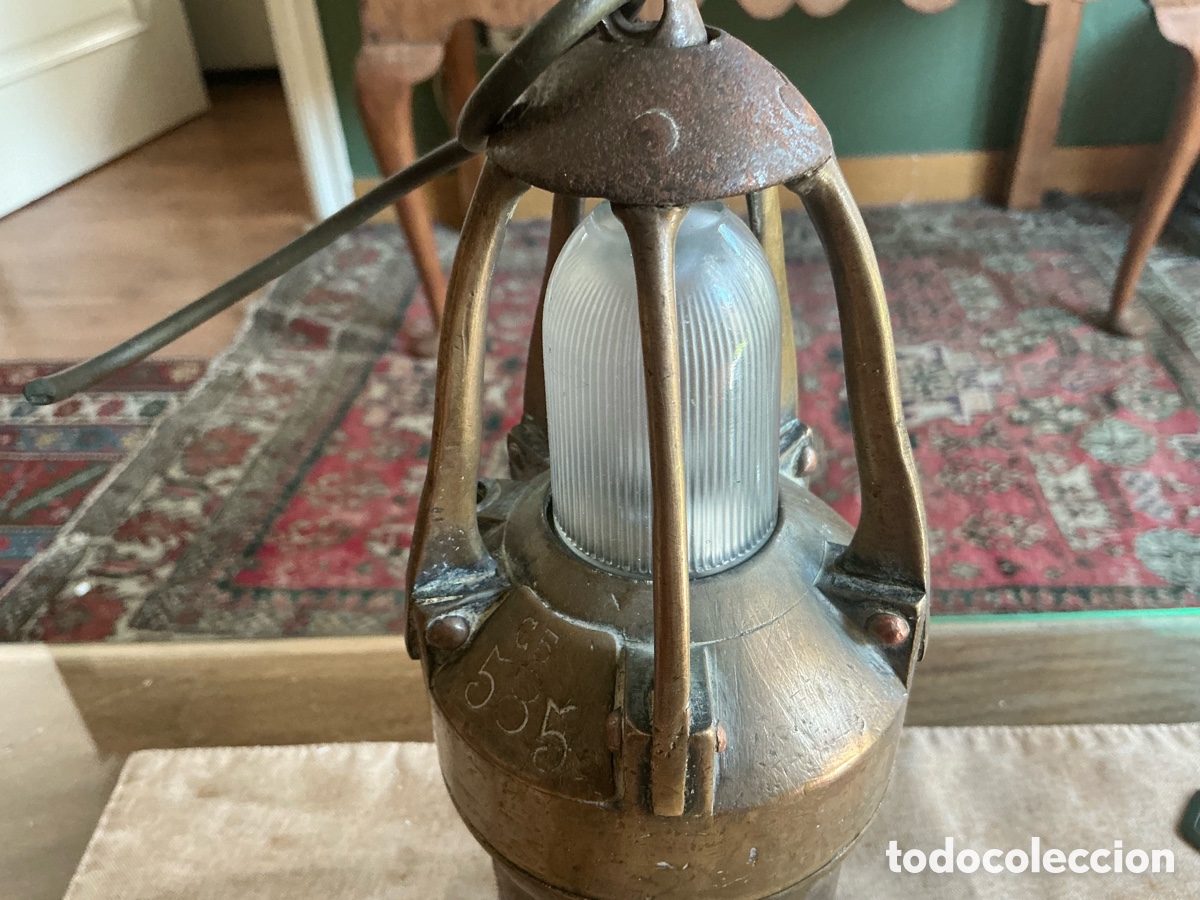 Antig&uuml;edades: L&aacute;mpara minero antigua - Foto 2