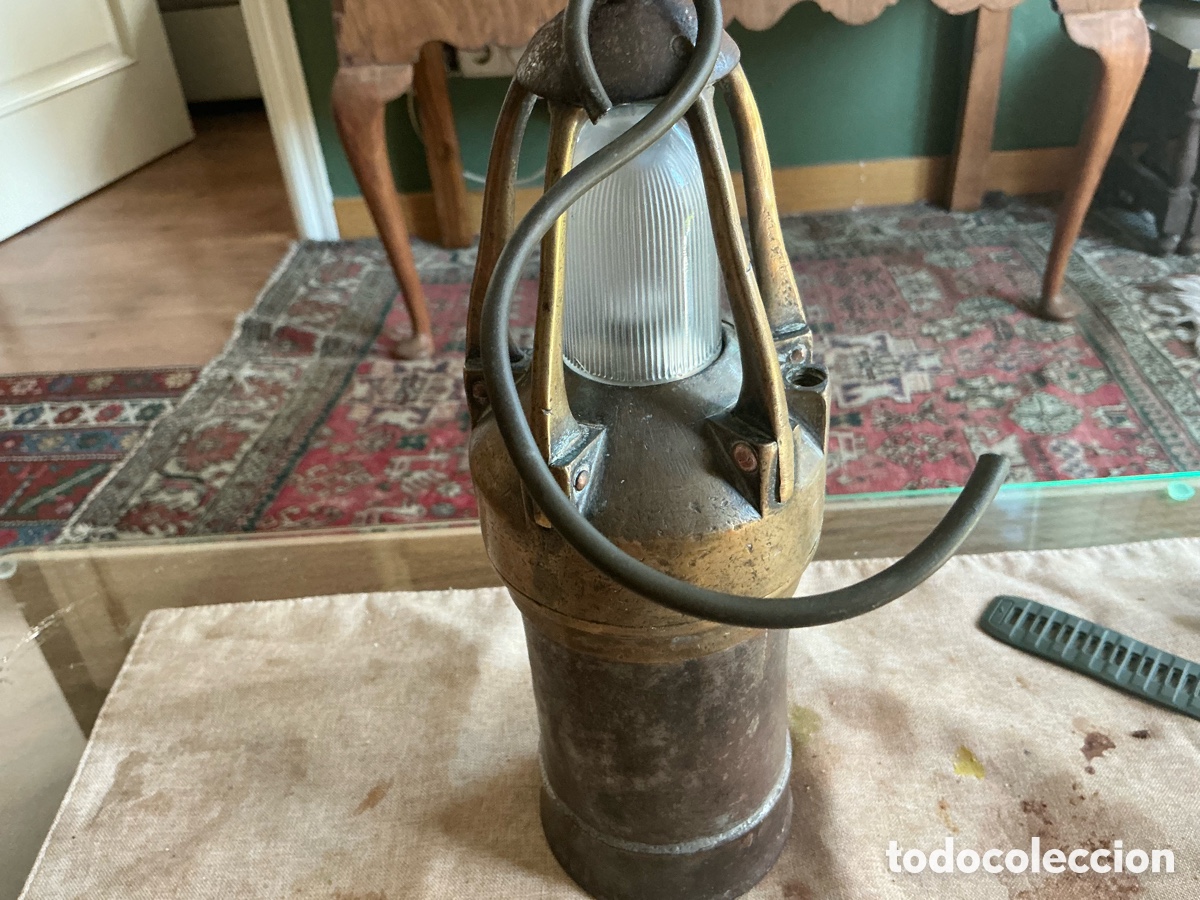 Antig&uuml;edades: L&aacute;mpara minero antigua - Foto 4