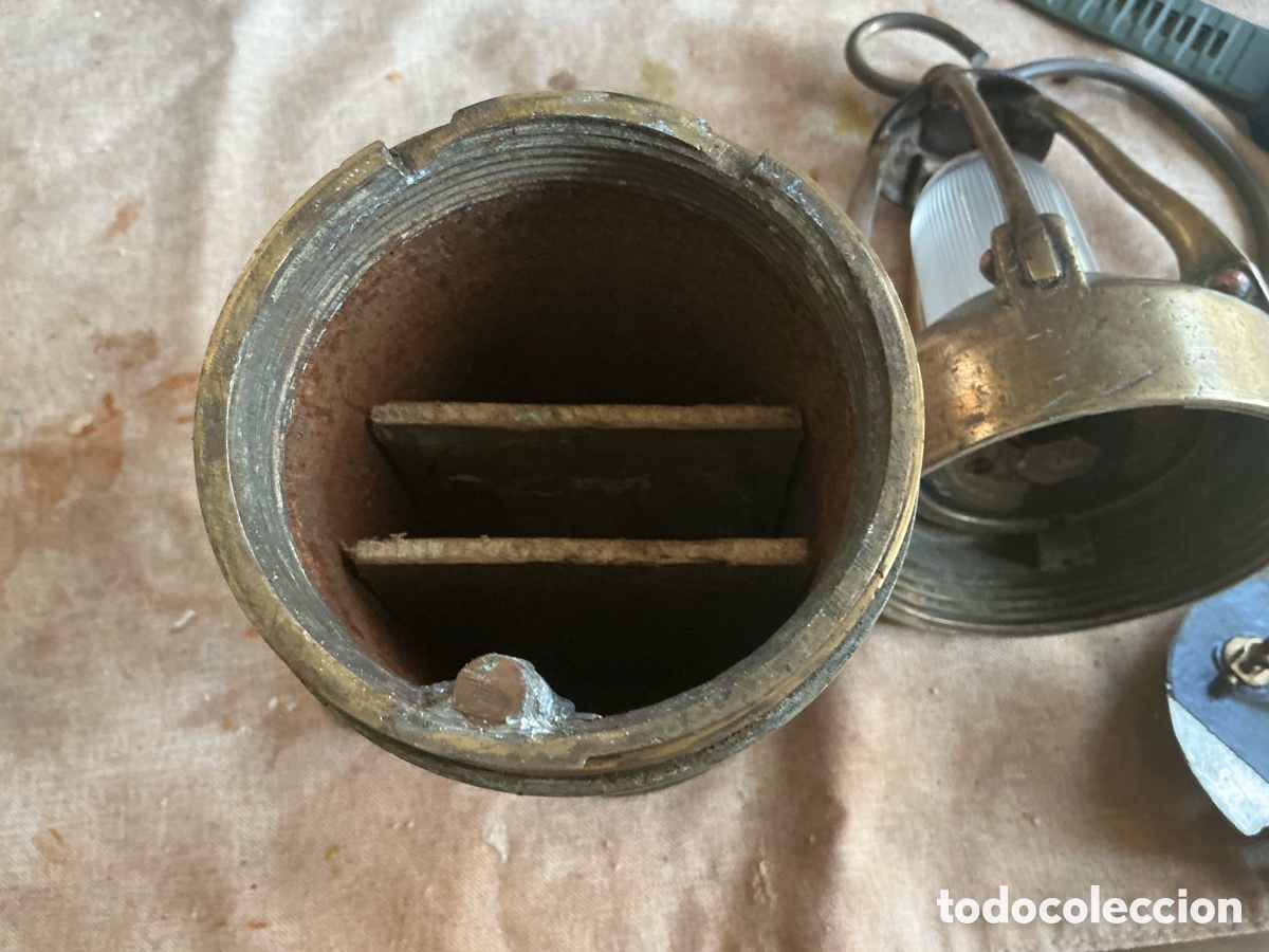 Antig&uuml;edades: L&aacute;mpara minero antigua - Foto 7