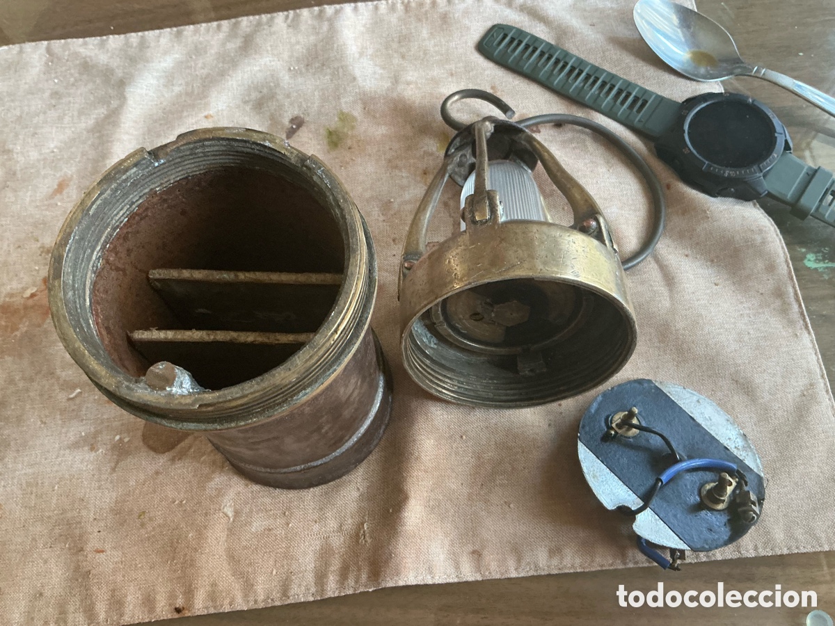 Antig&uuml;edades: L&aacute;mpara minero antigua - Foto 8