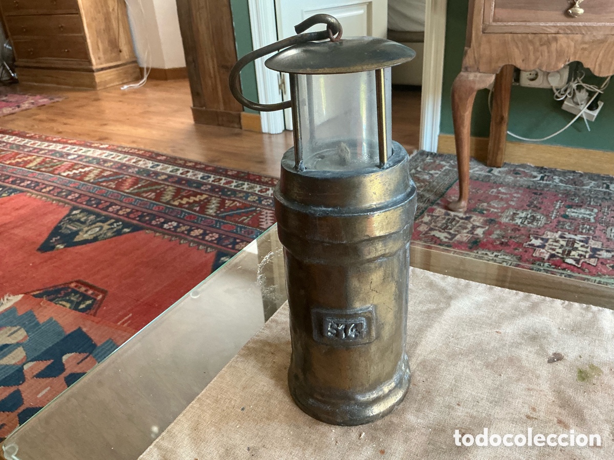 Antig&uuml;edades: L&aacute;mpara minero antigua - Foto 2