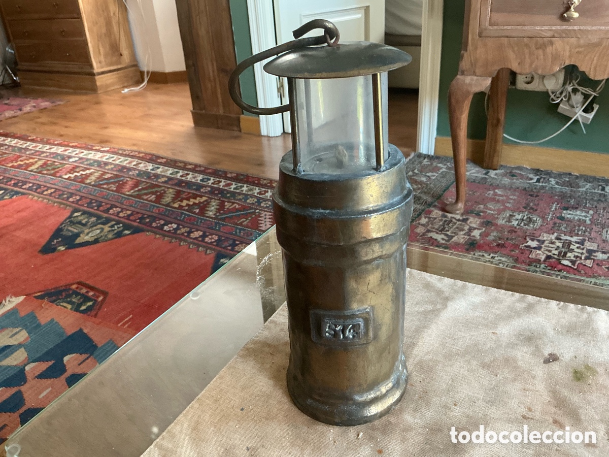 Antig&uuml;edades: L&aacute;mpara minero antigua - Foto 3