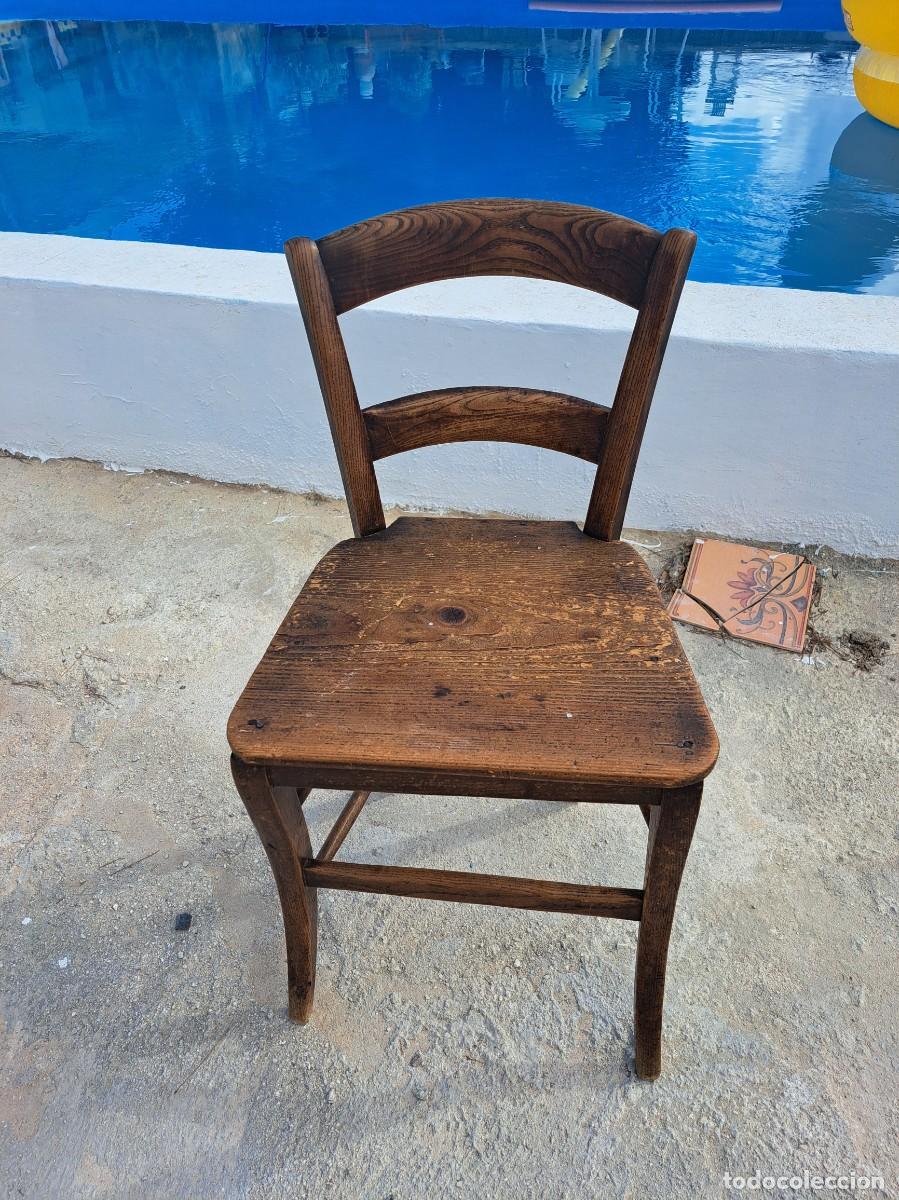 Antig&uuml;edades: Silla escolar infantil de roble macizo, estilo rustico - Foto 2