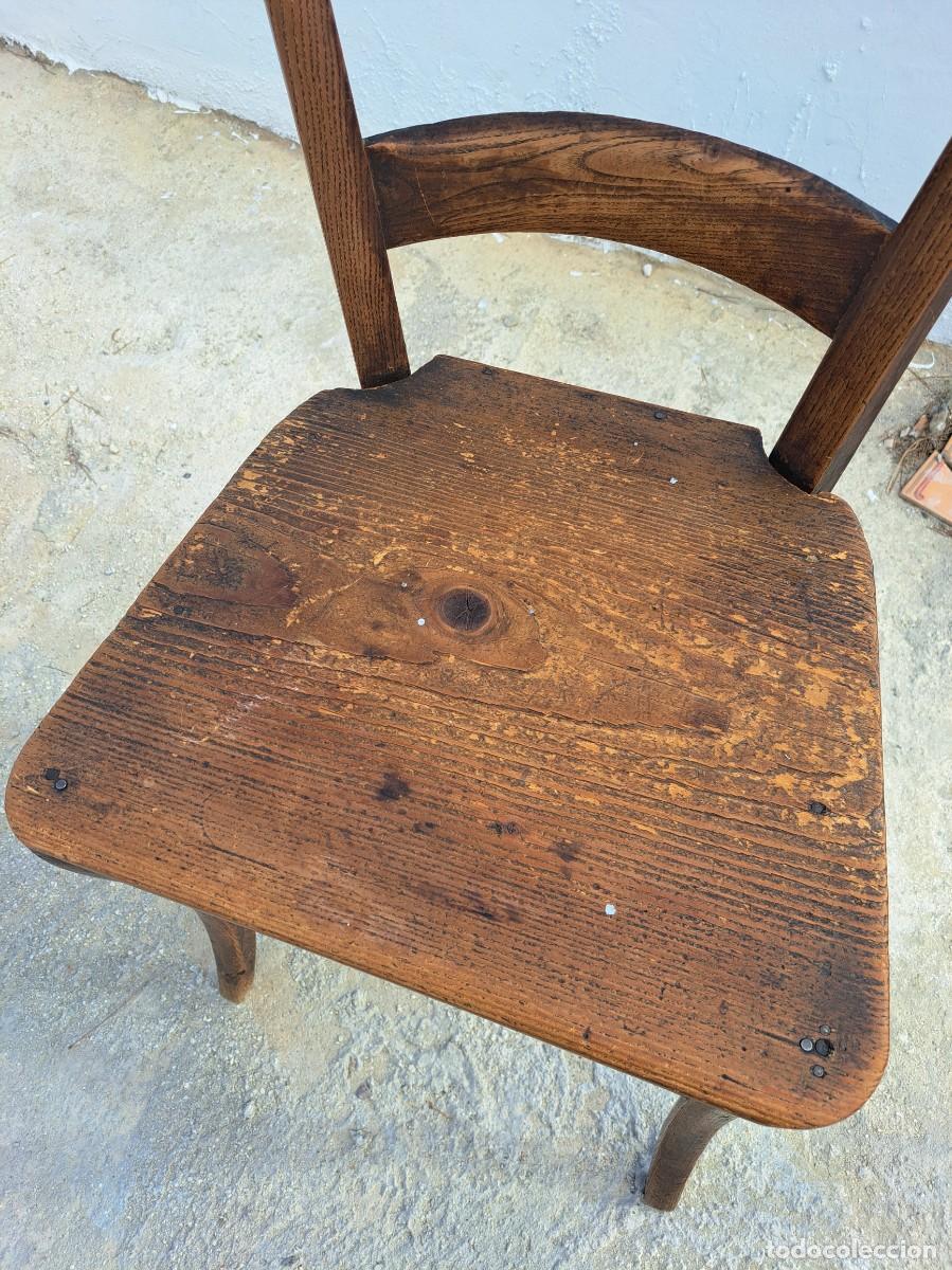 Antig&uuml;edades: Silla escolar infantil de roble macizo, estilo rustico - Foto 4