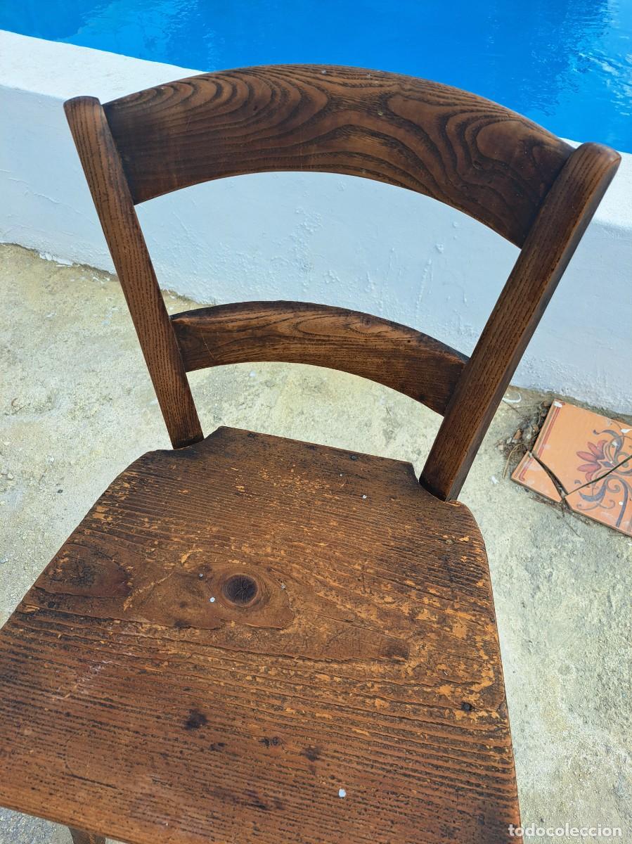 Antig&uuml;edades: Silla escolar infantil de roble macizo, estilo rustico - Foto 5