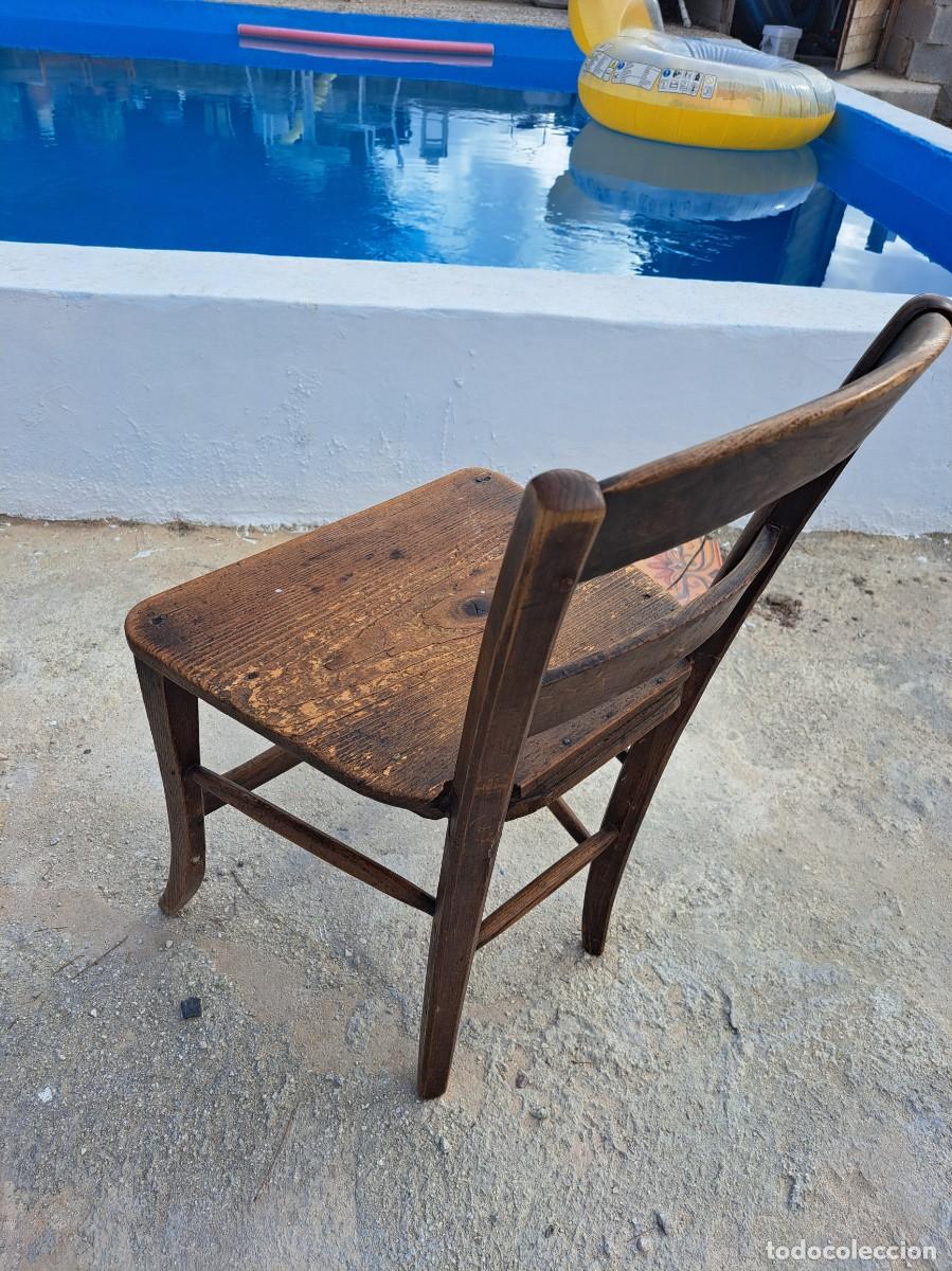 Antig&uuml;edades: Silla escolar infantil de roble macizo, estilo rustico - Foto 7
