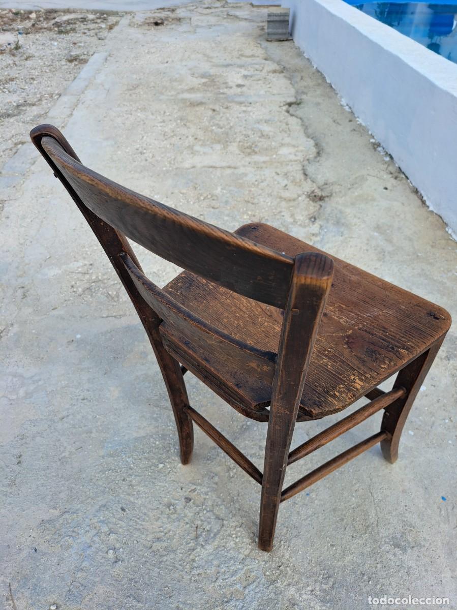 Antig&uuml;edades: Silla escolar infantil de roble macizo, estilo rustico - Foto 8