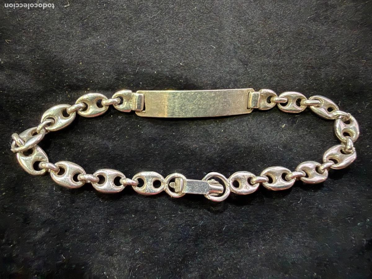 Antig&uuml;edades: PULSERA ESCLAVA PLATA DE LEY CONTRASTADA - MEDIDA ABIERTA 18 CM
