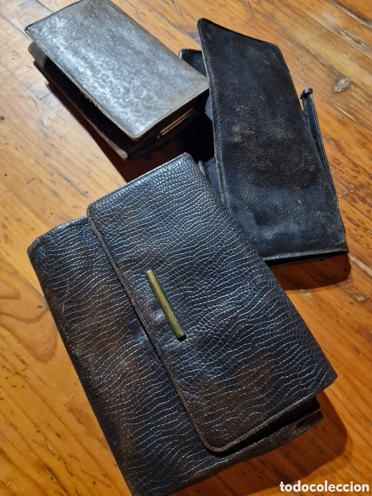 Antig&uuml;edades: Excelente lote 3 antiguos bolsos de mano,de piel,ver fotos