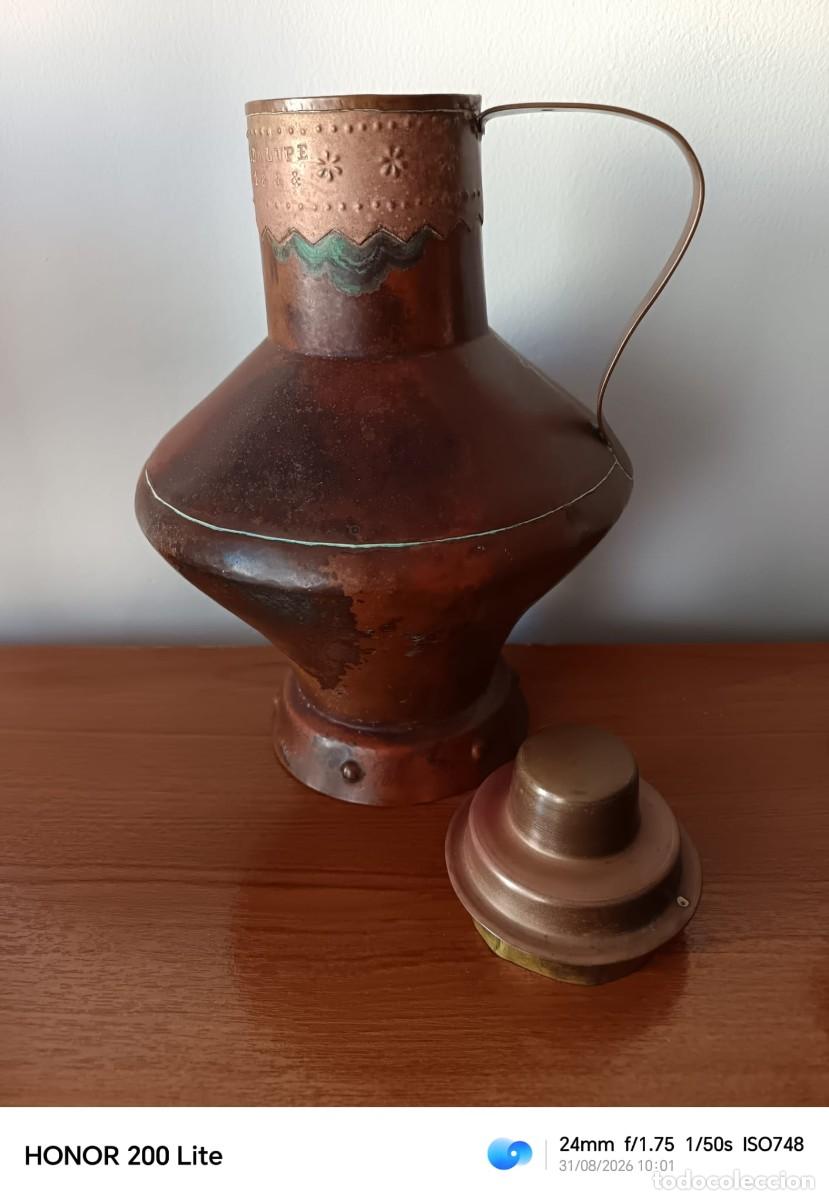 Antig&uuml;edades: CANTARO DE COBRE DE GUADALUPE (CC) CON INSCRIPCION