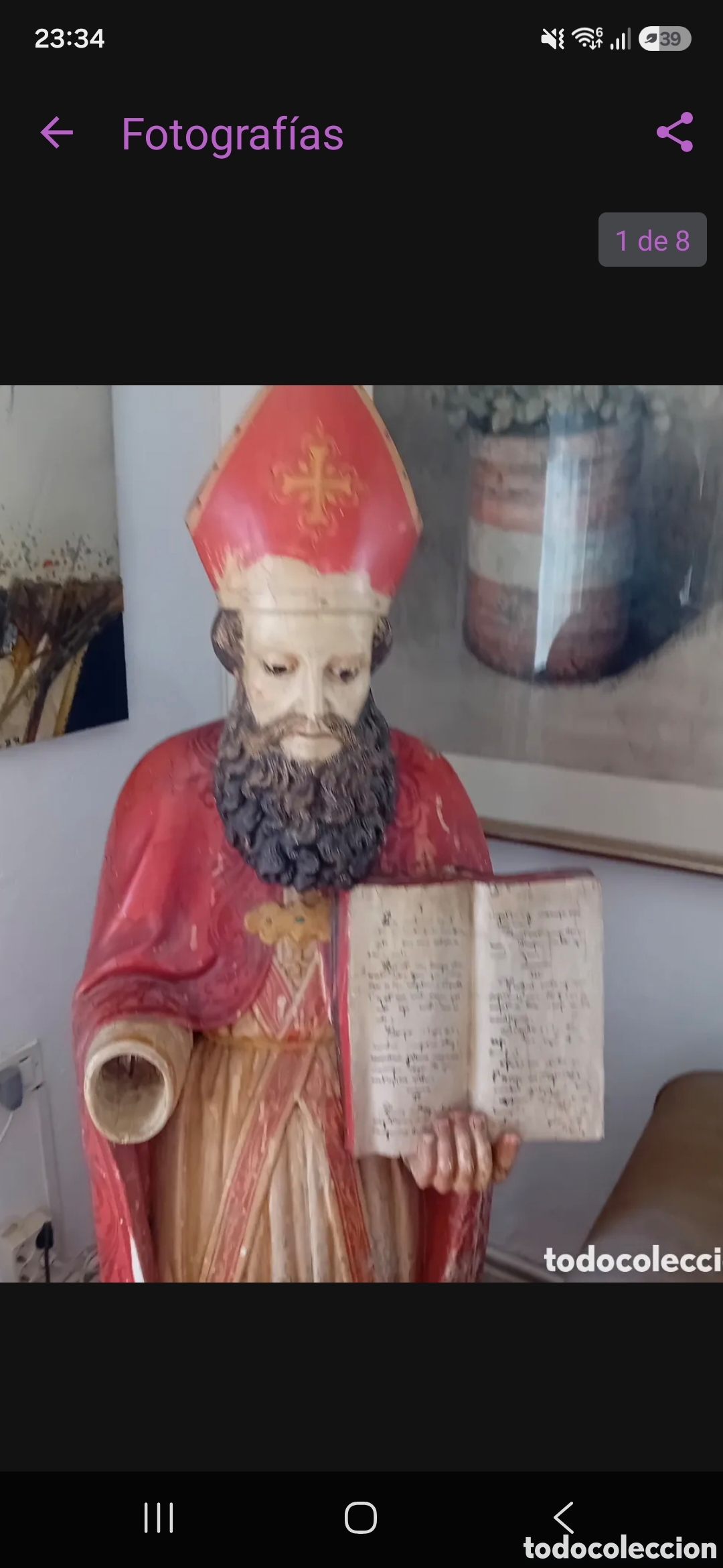 Antig&uuml;edades: Imagen santo obispo 1,60m