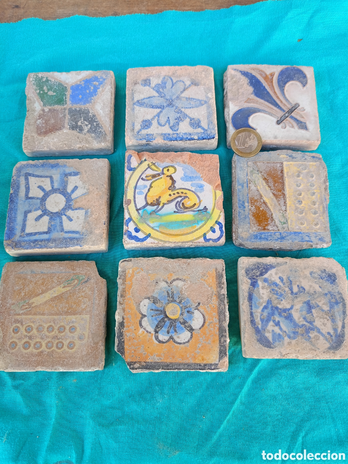 Antig&uuml;edades: OLAMBRILLAS ALAMBRILLAS AZULEJOS, LOTE DE 9