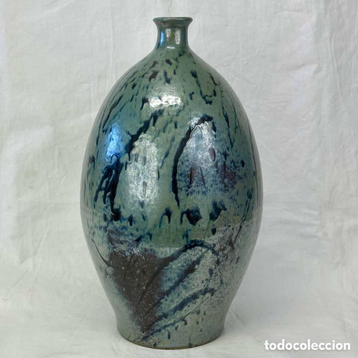 Antiques: JARRON CERAMICA VASCA ARTESANIA YSASI ISASI 1991 PAIS VASCO