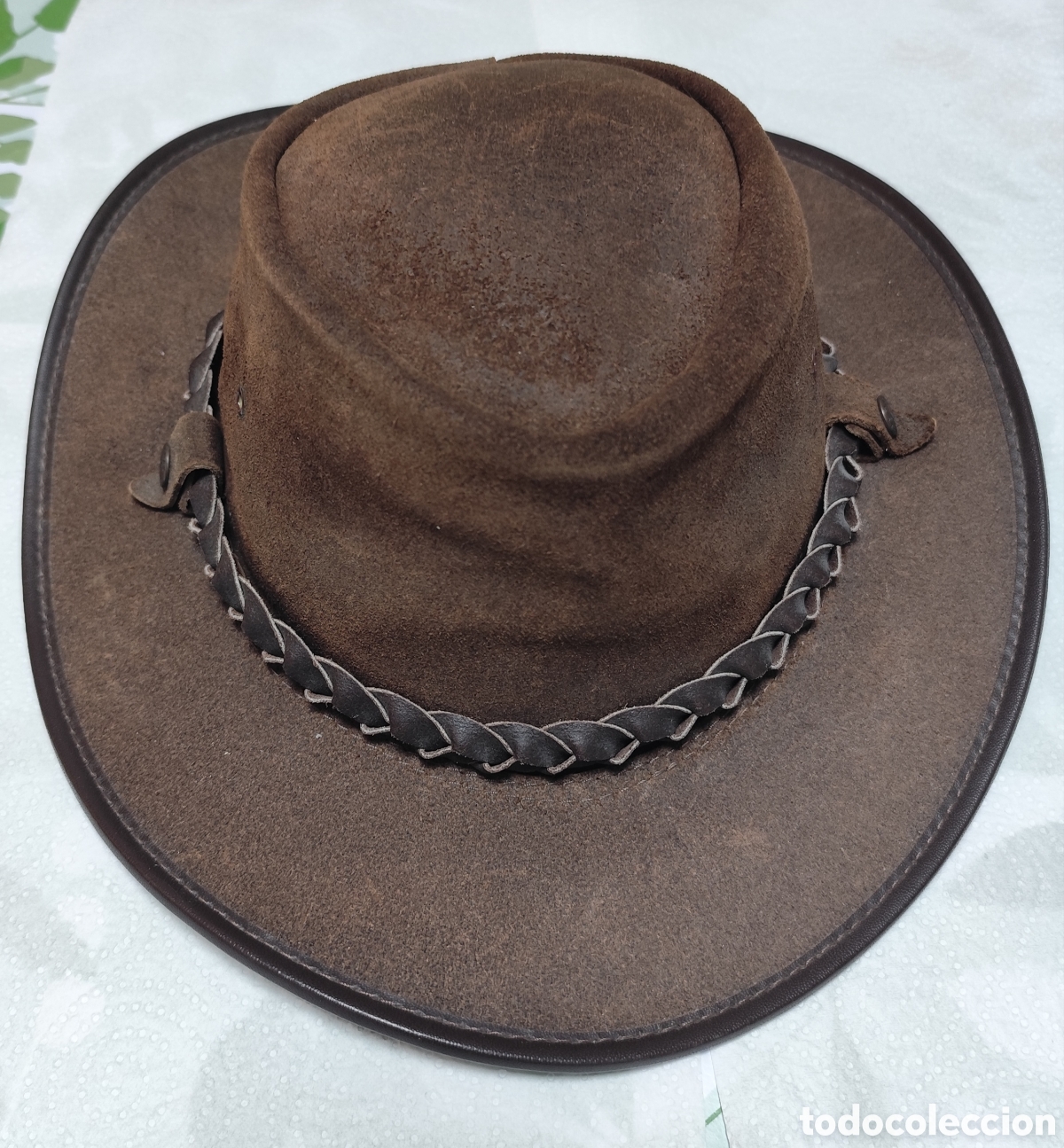 Antiquit&auml;ten: Sombrero de cuero Australiano.
