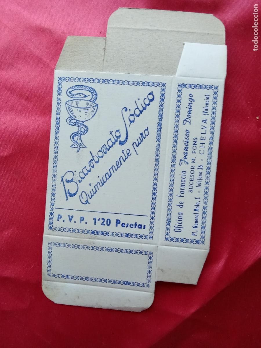 Antig&uuml;edades: Caja de farmacia antigua Bicarbonato Chelva Valencia V.1