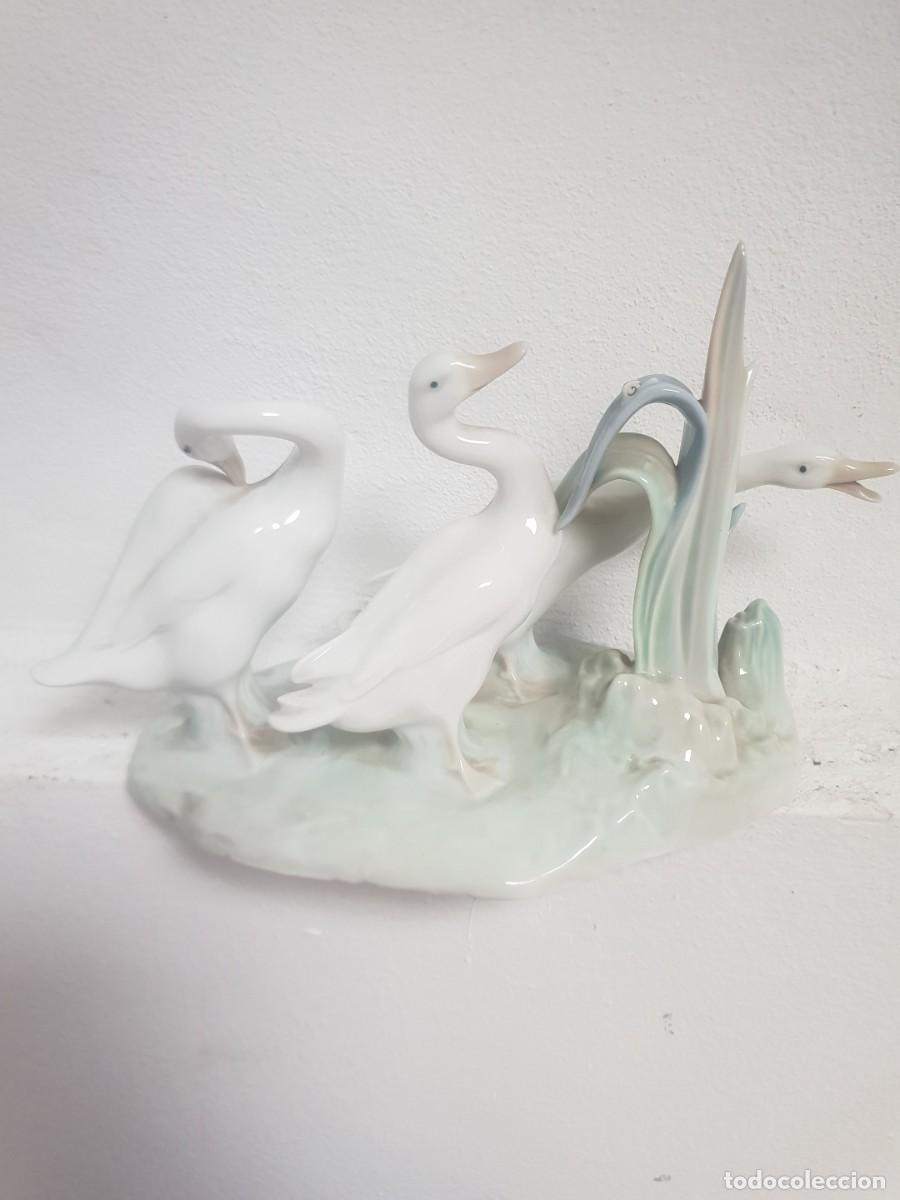 Antig&uuml;edades: Figura lladro antigua gansos ocas