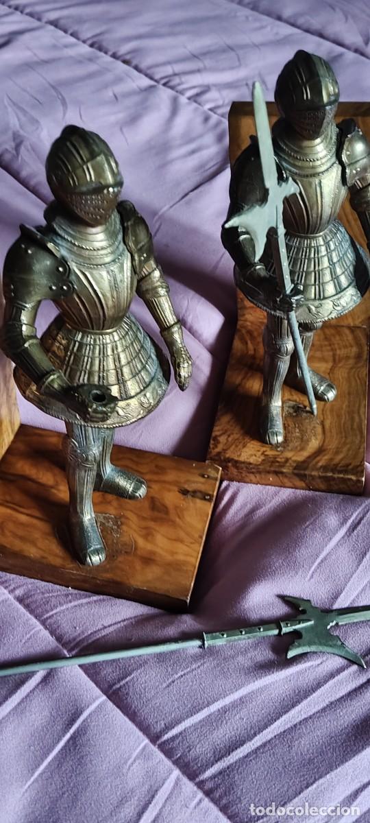 Antig&uuml;edades: Pareja sujetalibros Caballeros Medievales