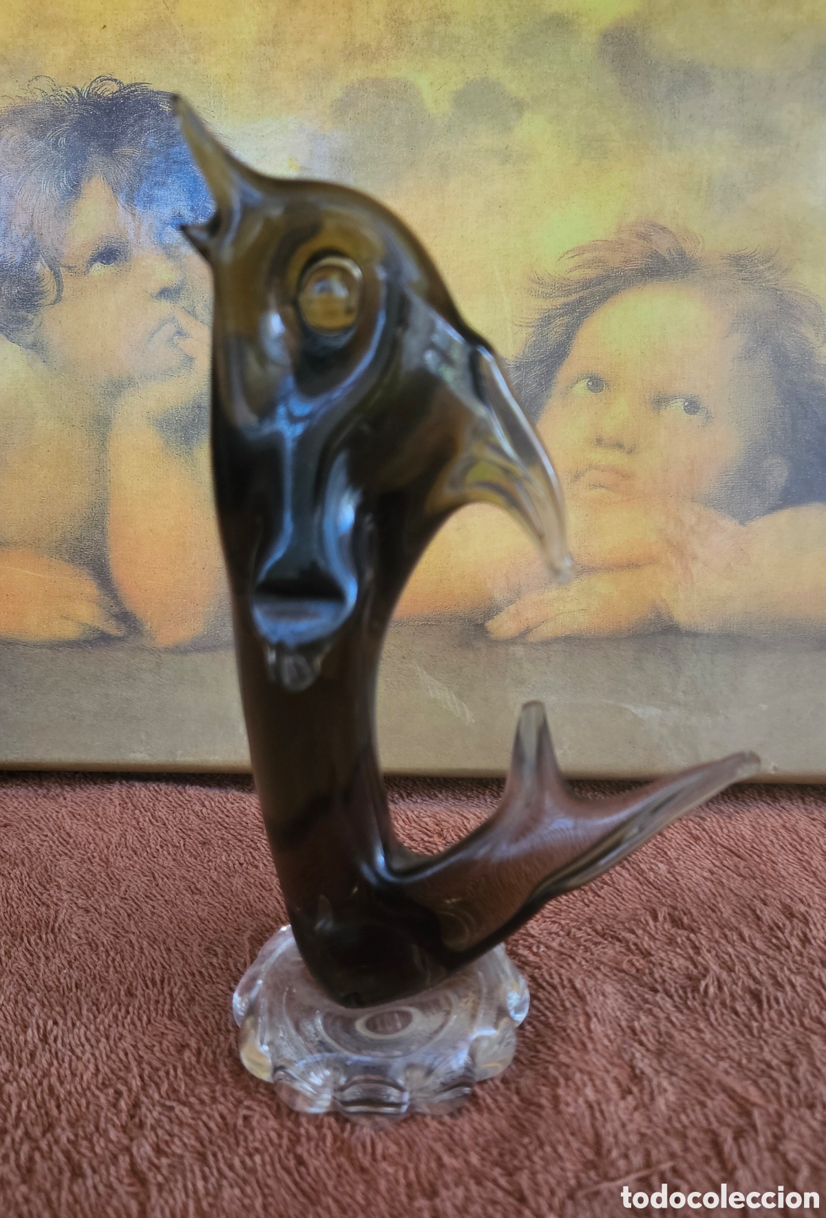 Antig&uuml;edades: Elegante Delf&iacute;n de Cristal de Murano Sommerso - Venecia, A&ntilde;os 60/70 - &iexcl;Arte en Movimiento!
