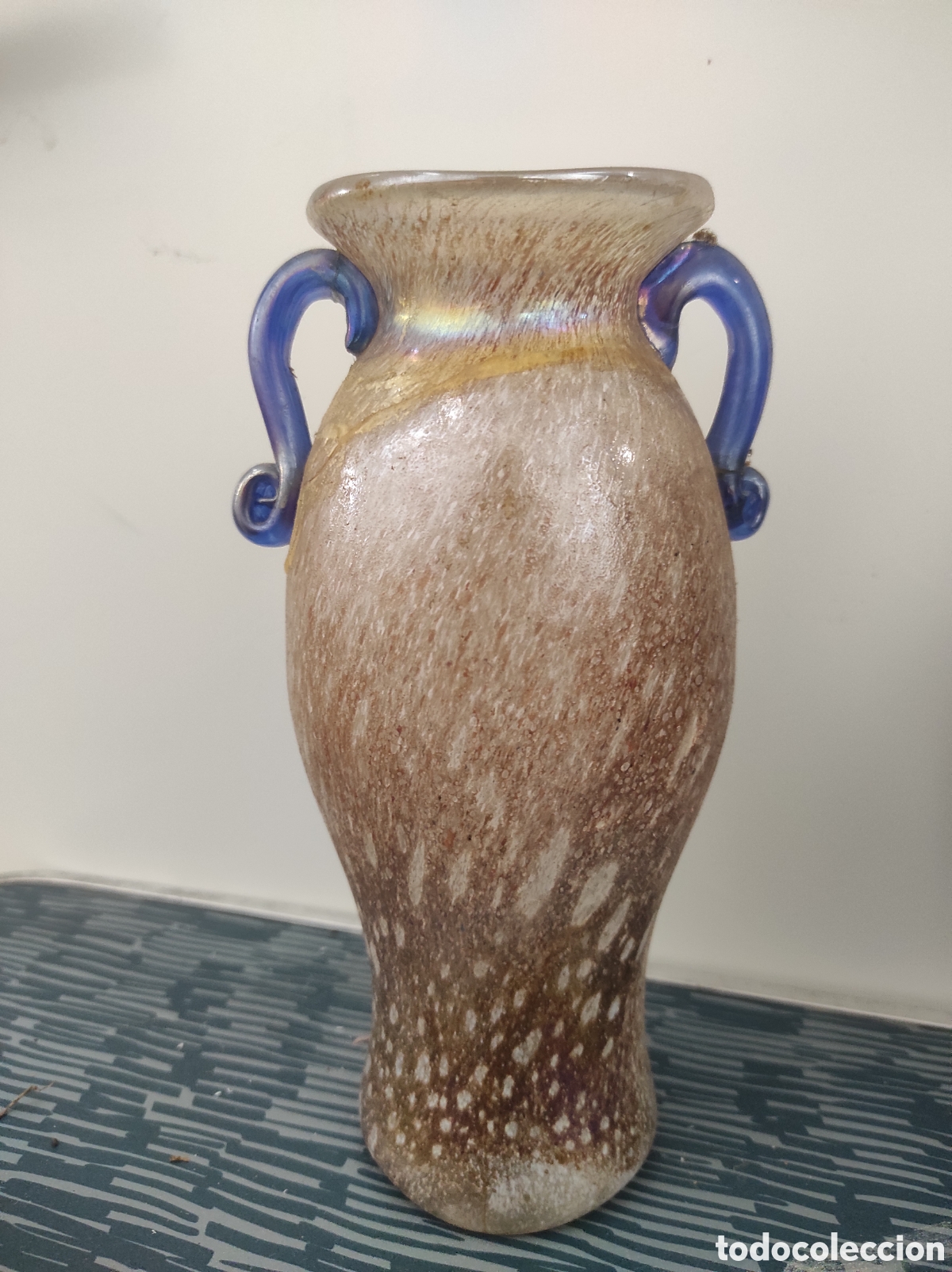Antig&uuml;edades: Jarr&oacute;n de cristal de murano texturizado estilo &aacute;nfora