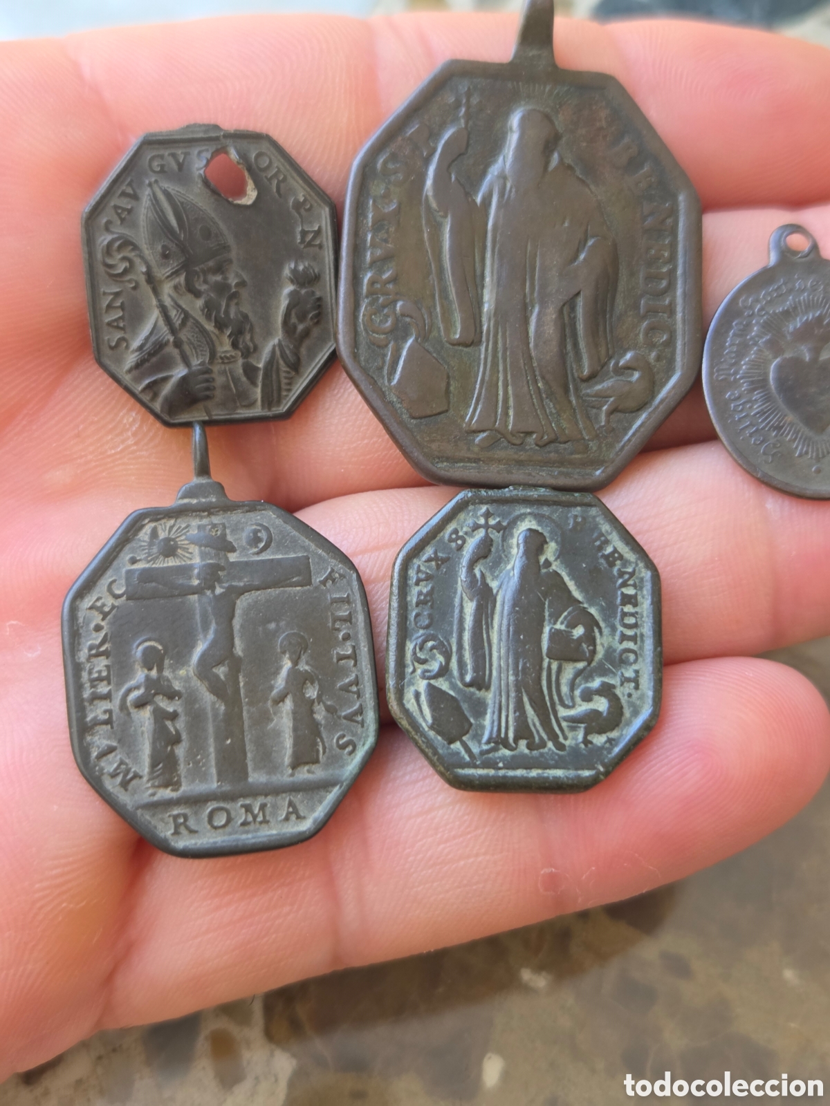 Antig&uuml;edades: Buen Lote de 5 Medallas , siglos XVI - XVII, Buena patina