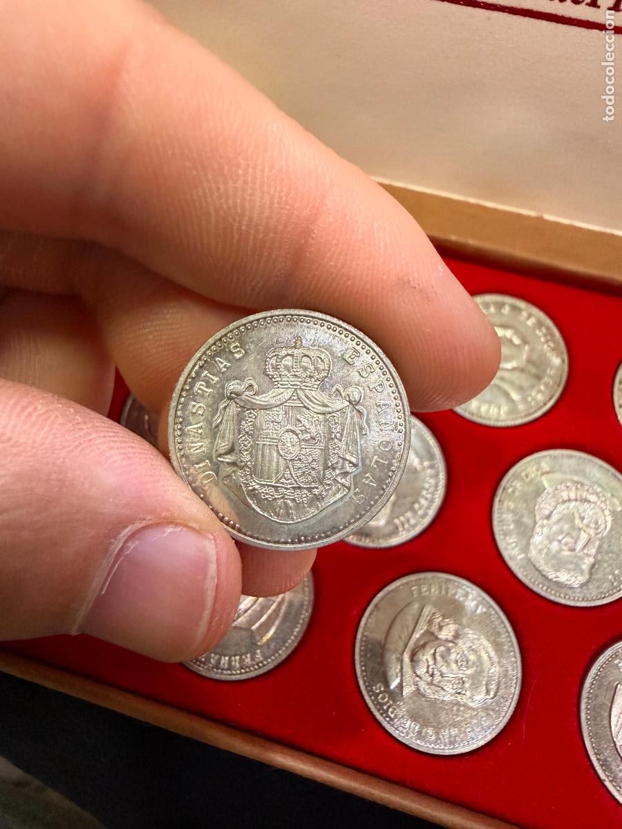 Antig&uuml;edades: ESTUCHE CON ARRAS DE BODA DE PLATA CON MONEDAS ESPA&Ntilde;OLAS - Foto 5