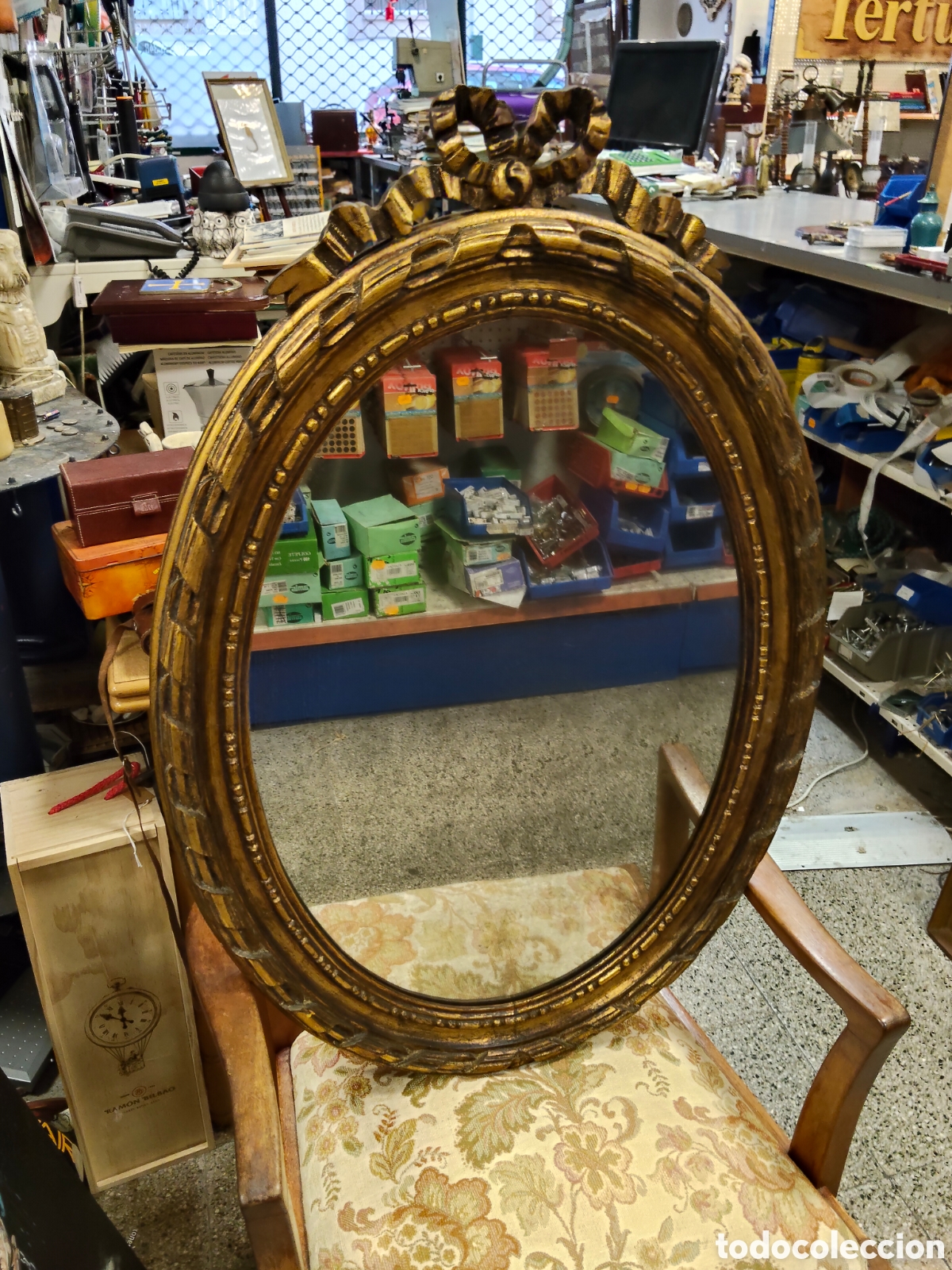 Antig&uuml;edades: Magn&iacute;fico espejo ovalado - Foto 4