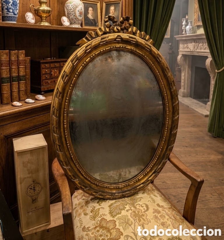 Antig&uuml;edades: Magn&iacute;fico espejo ovalado - Foto 1