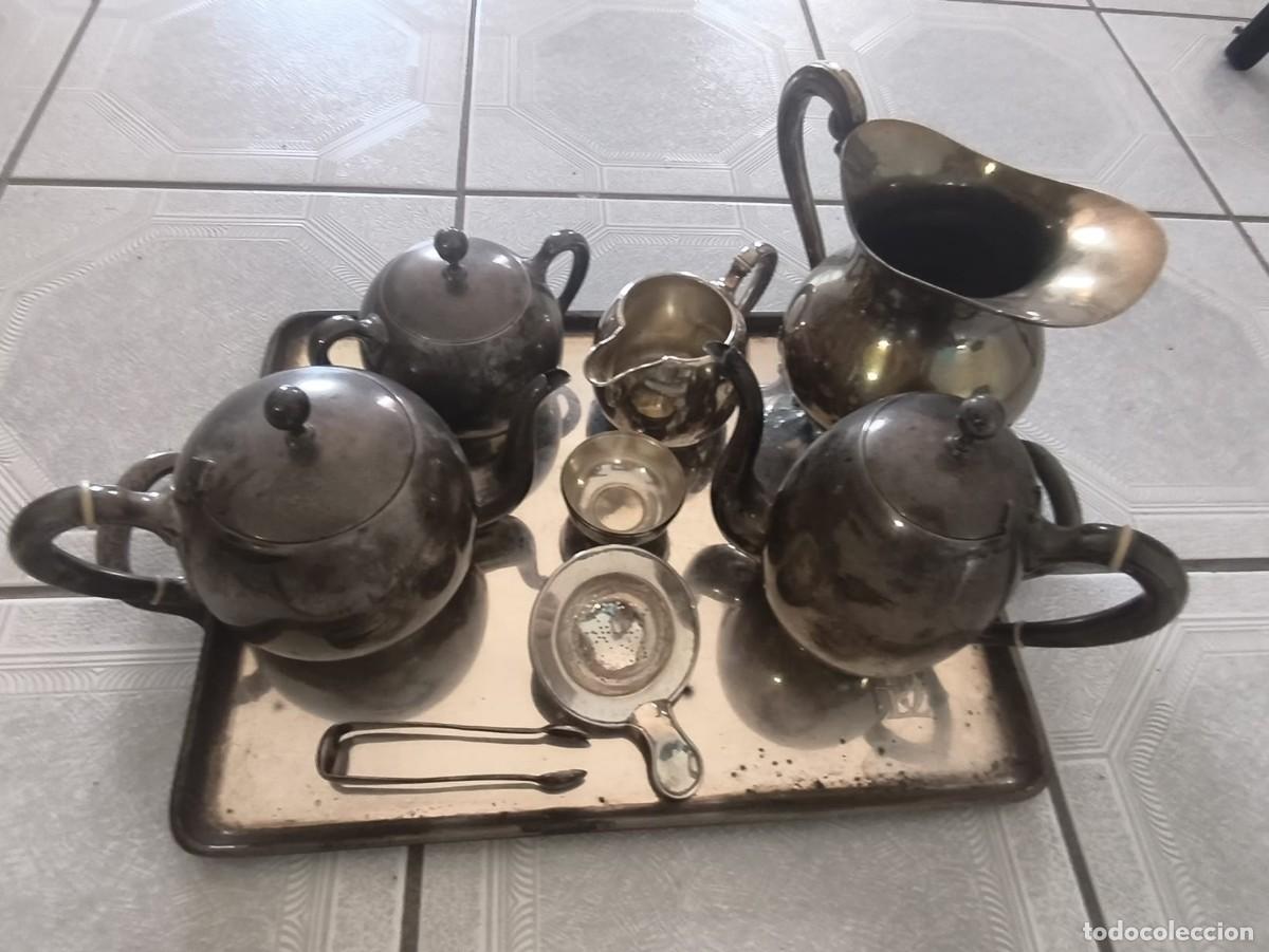 Antig&uuml;edades: JUEGO DE T&Eacute; Y CAF&Eacute; VINTAGE EN PLATA DE LEY (916 Y 925)