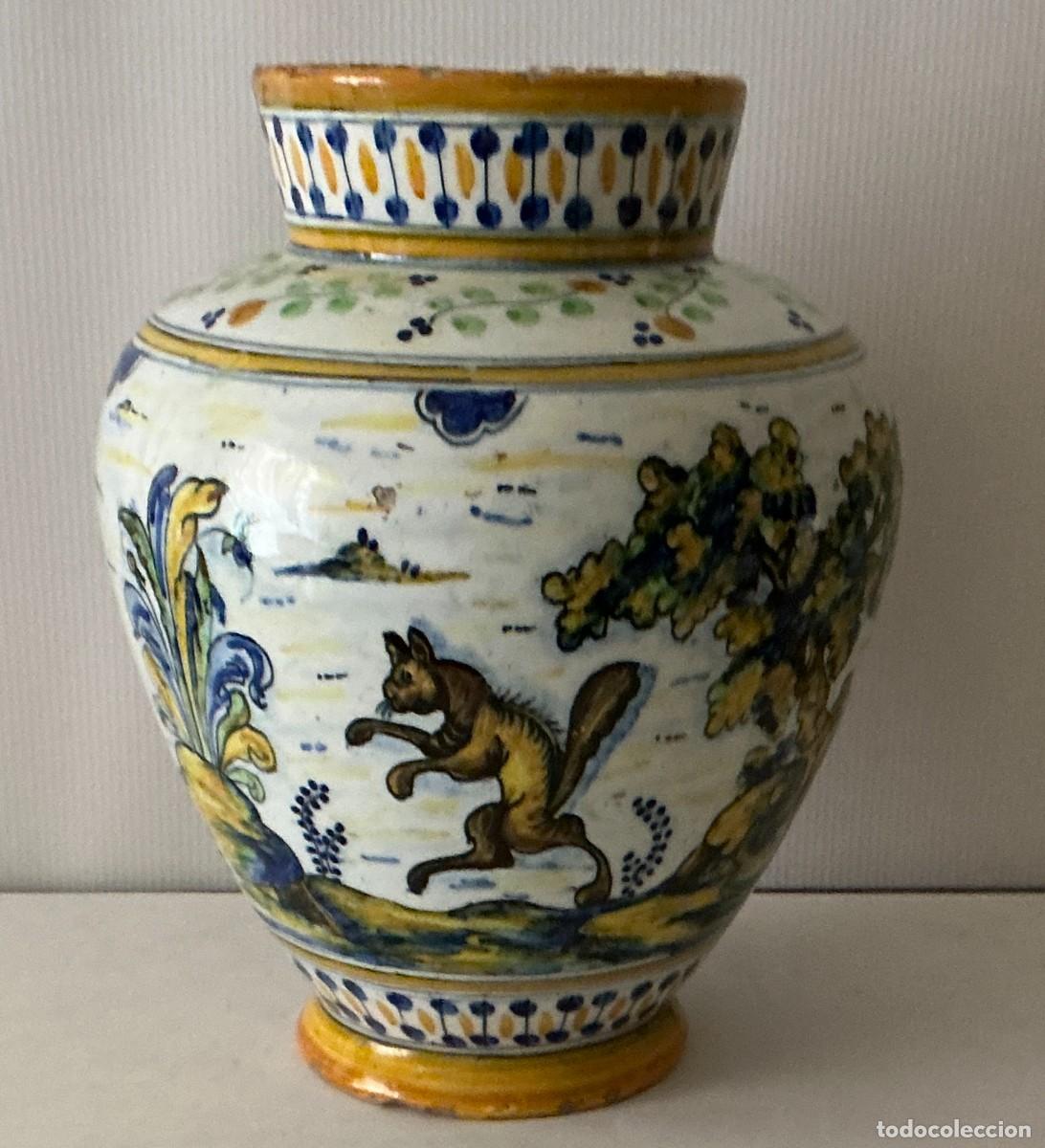 Antig&uuml;edades: Gran Jarr&oacute;n / Tibor Cer&aacute;mica Talavera o Puente del Arzobispo, Serie Fauna y Pino