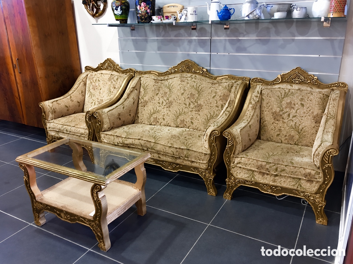 Antig&uuml;edades: Tresillo cl&aacute;sico alem&aacute;n restaurado