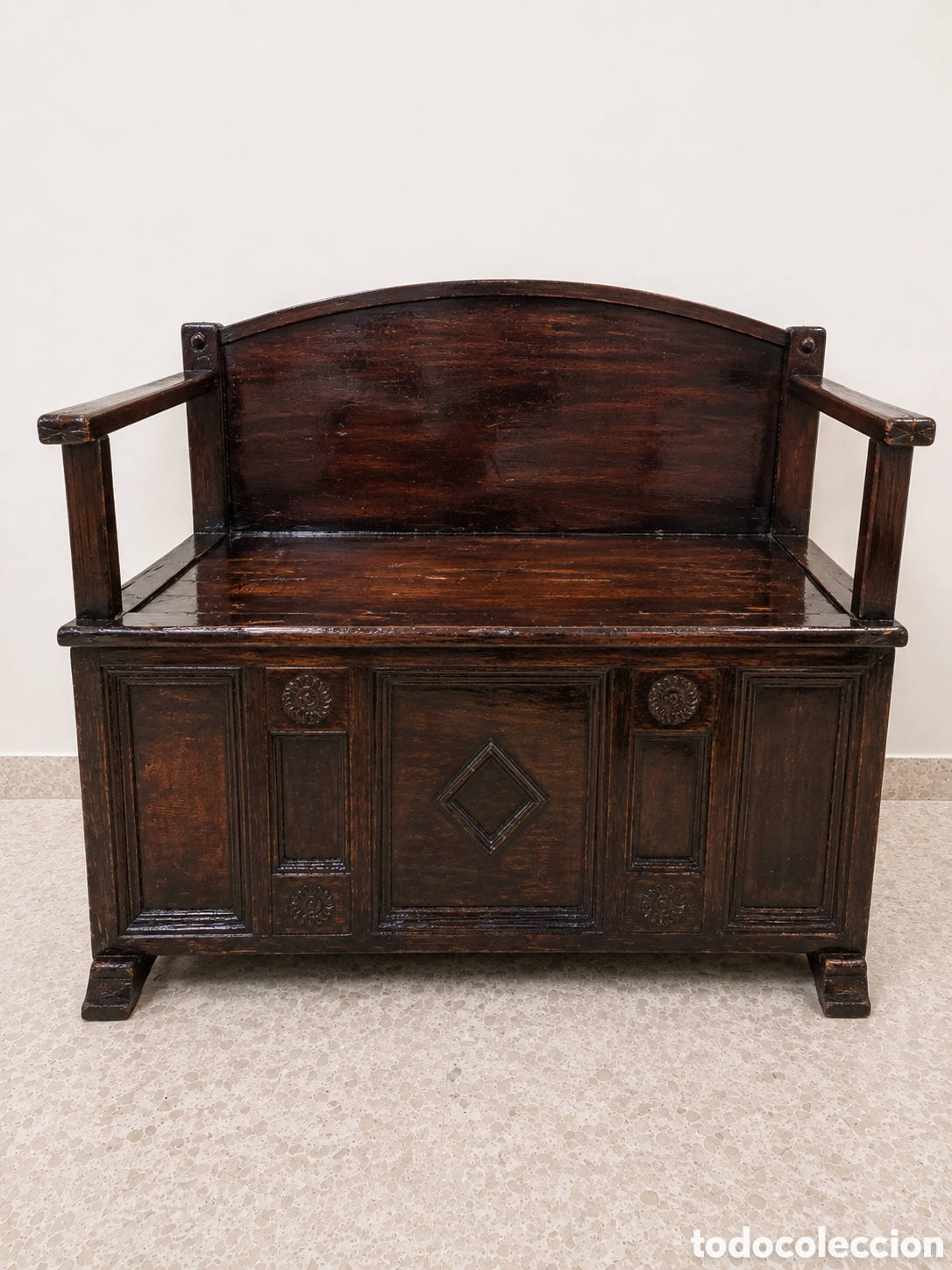 Antiquit&auml;ten: Antiguo banco arc&oacute;n de madera &ndash; principios del siglo XX