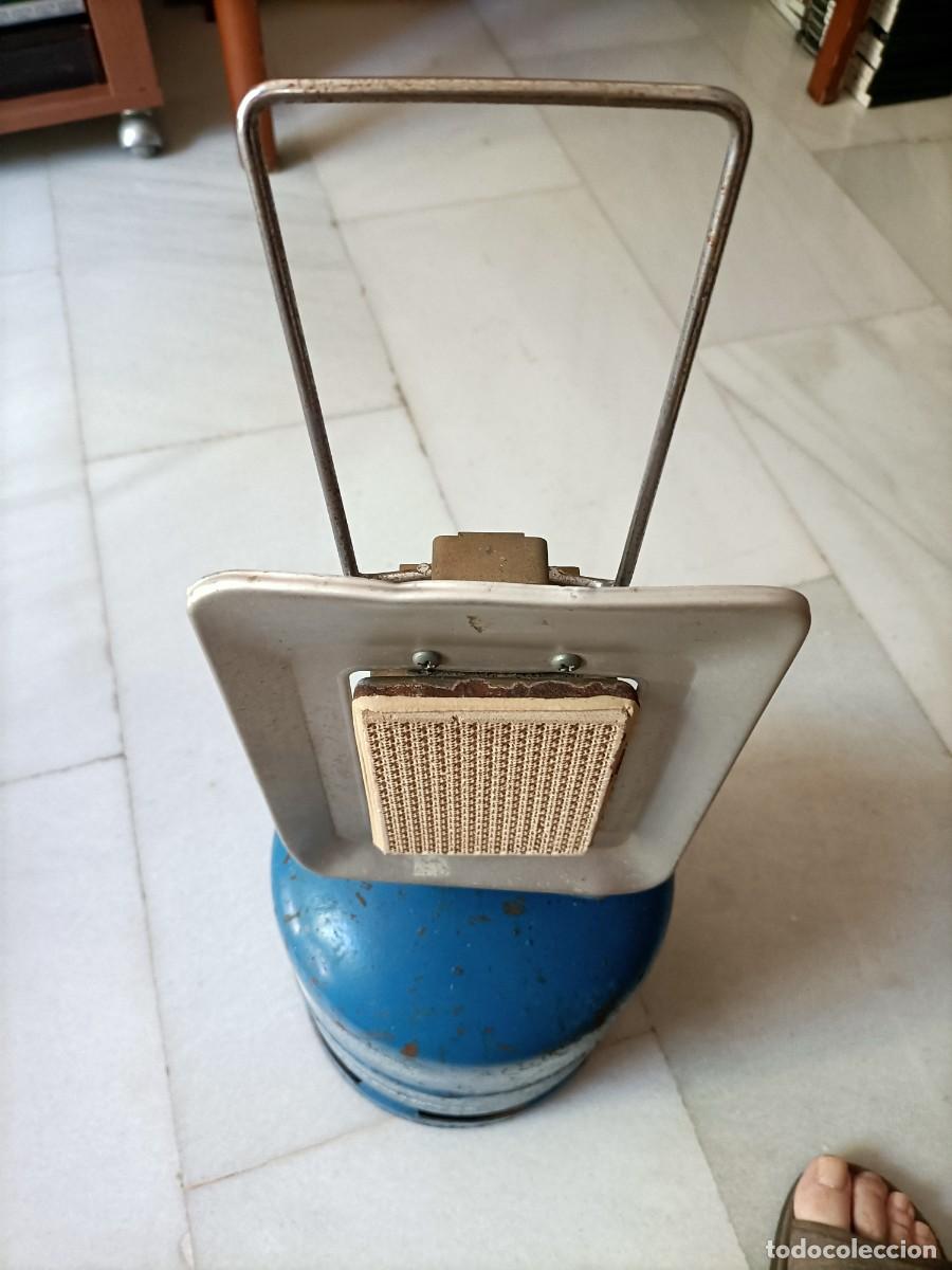 Antig&uuml;edades: L&Aacute;MPARA CALENTADOR BUTANO CAMPING GAS BOTELLA AZUL.