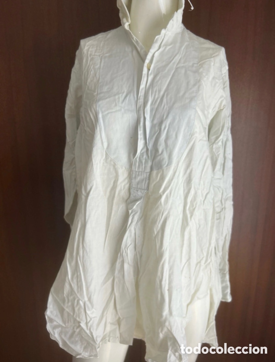 Antig&uuml;edades: Ropa antigua camisa de lino y algod&oacute;n - Foto 2