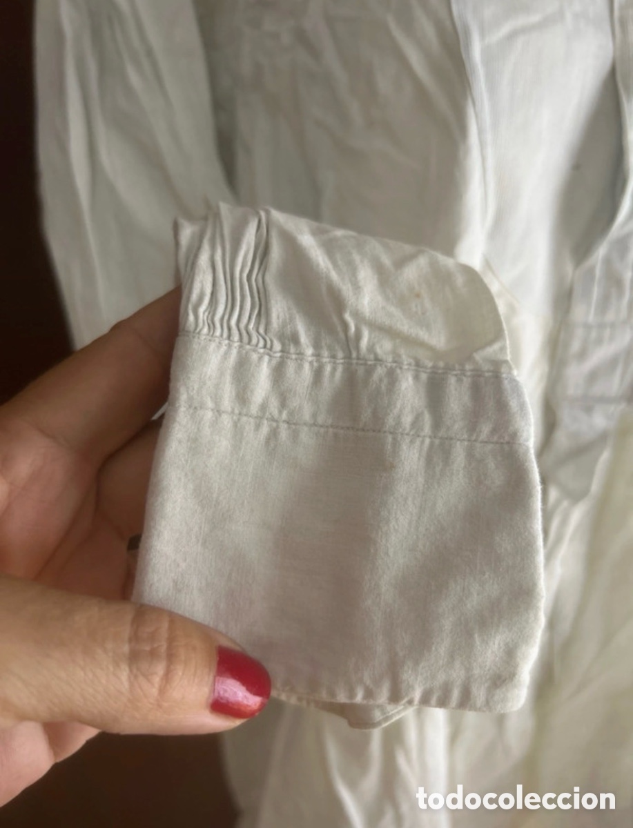 Antig&uuml;edades: Ropa antigua camisa de lino y algod&oacute;n - Foto 4