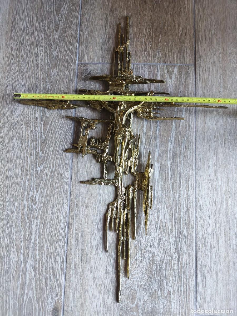 Antig&uuml;edades: Crucifijo Brutalista Bronce 60cm - Cristo de San Juan de la Cruz Salvador Dal&iacute;