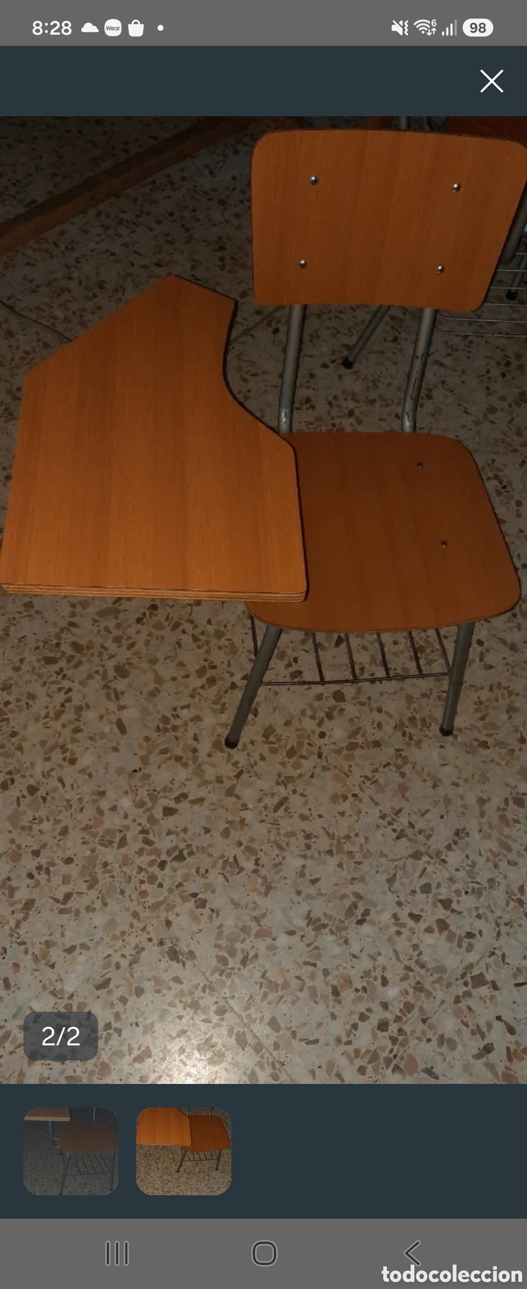 Antig&uuml;edades: Silla tipo pupitre para estudiar - Foto 2