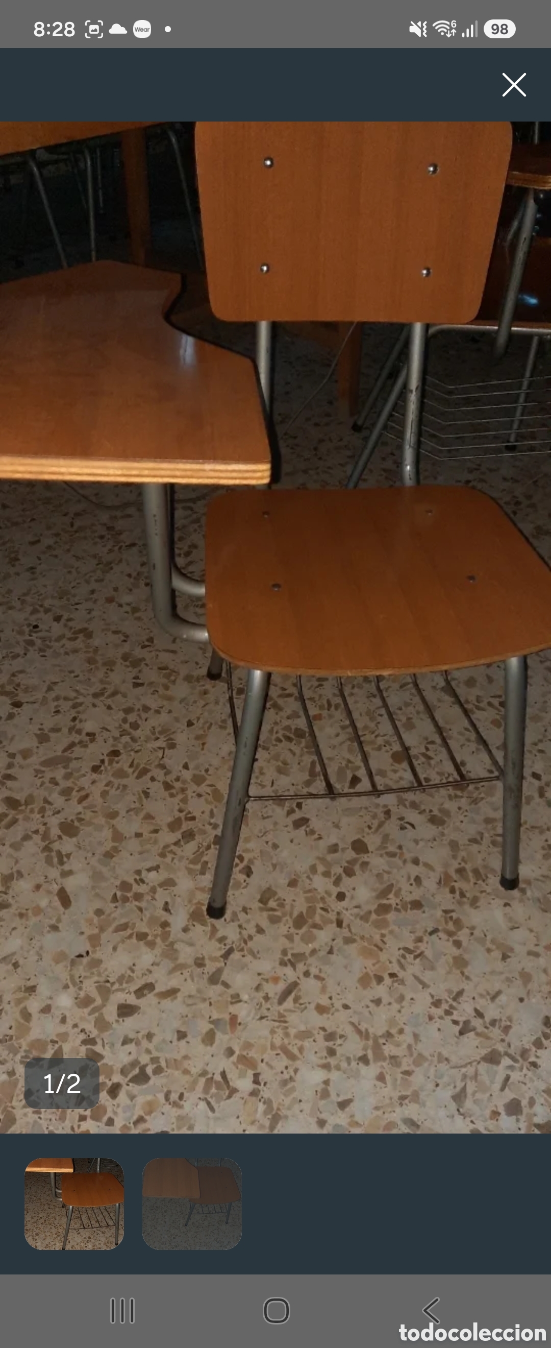 Antig&uuml;edades: Silla tipo pupitre para estudiar